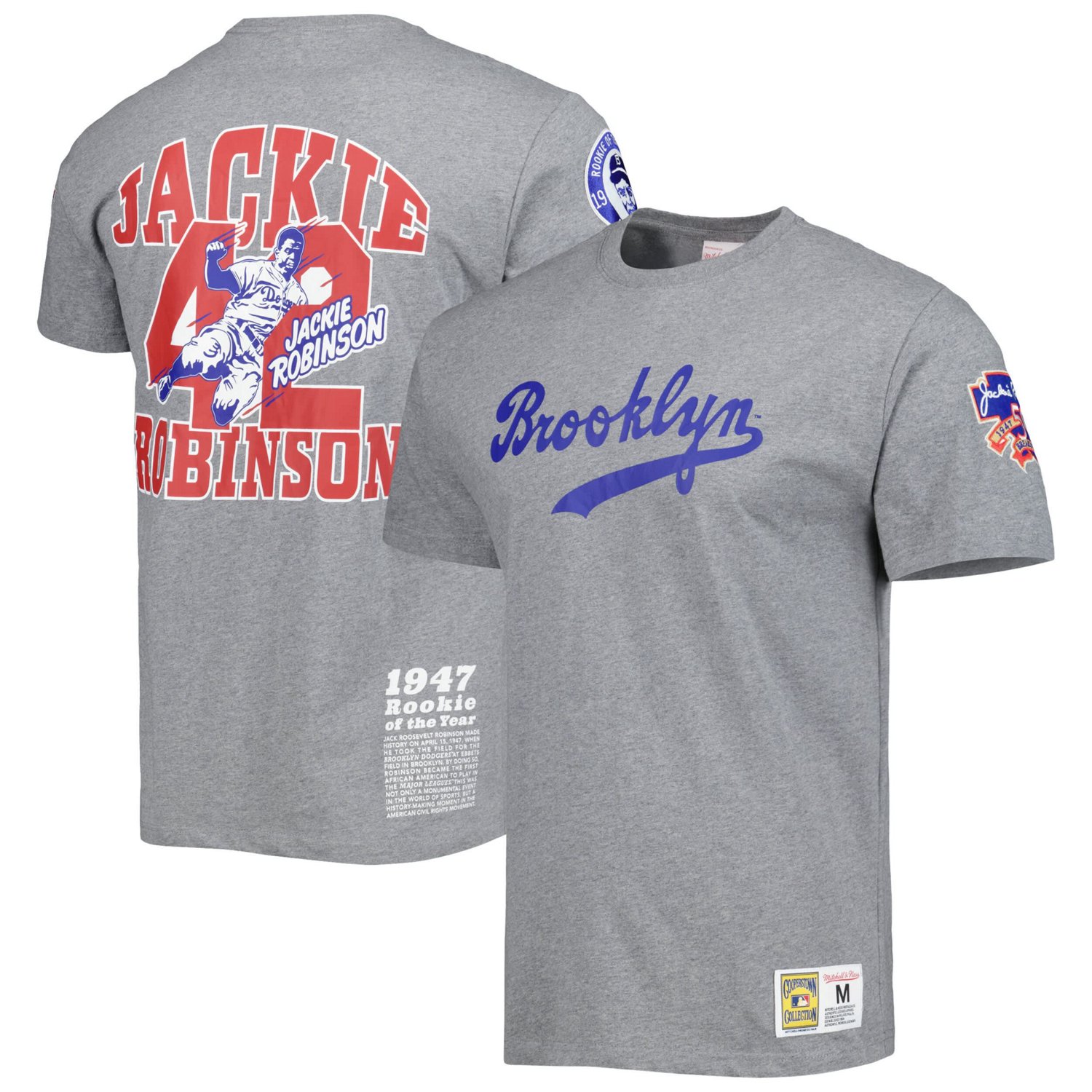 Mitchell  Ness Jackie Robinson Brooklyn Dodgers Cooperstown Collection Legends T-Shirt