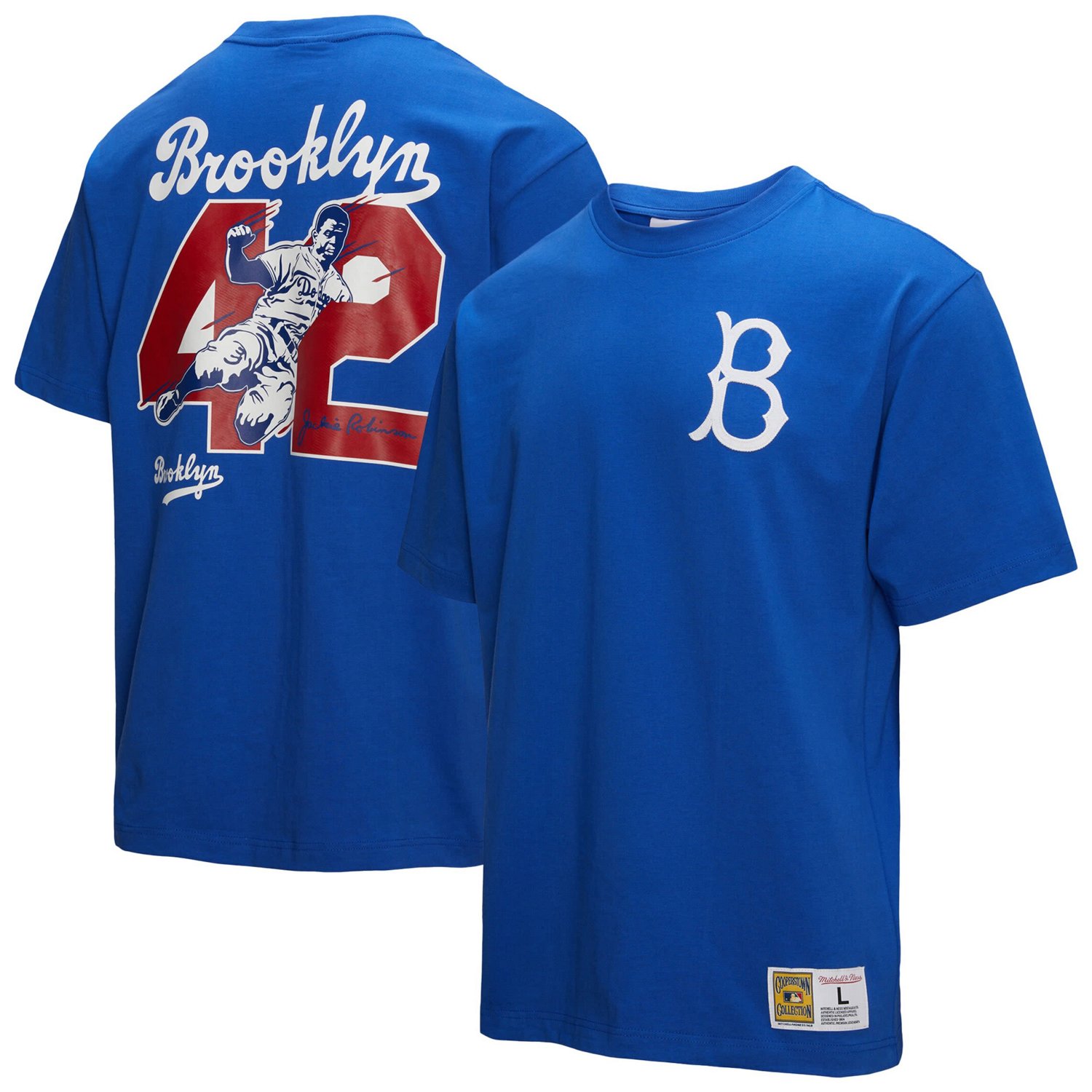 Mitchell  Ness Jackie Robinson Brooklyn Dodgers Legends Collection Vintage Logo T-Shirt