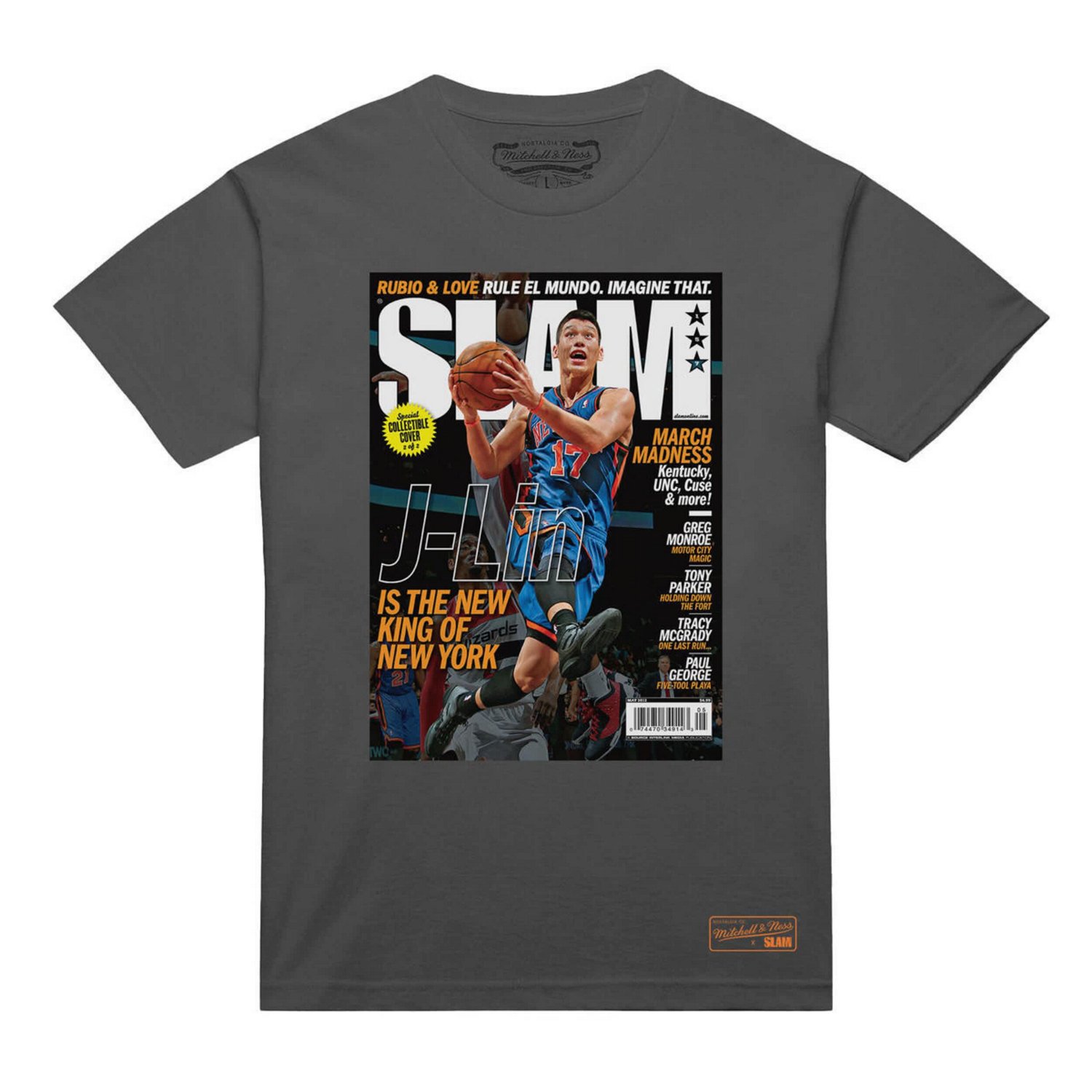 Mitchell  Ness Jeremy Lin New York Knicks NBA Slam Cover T-Shirt - view number 2