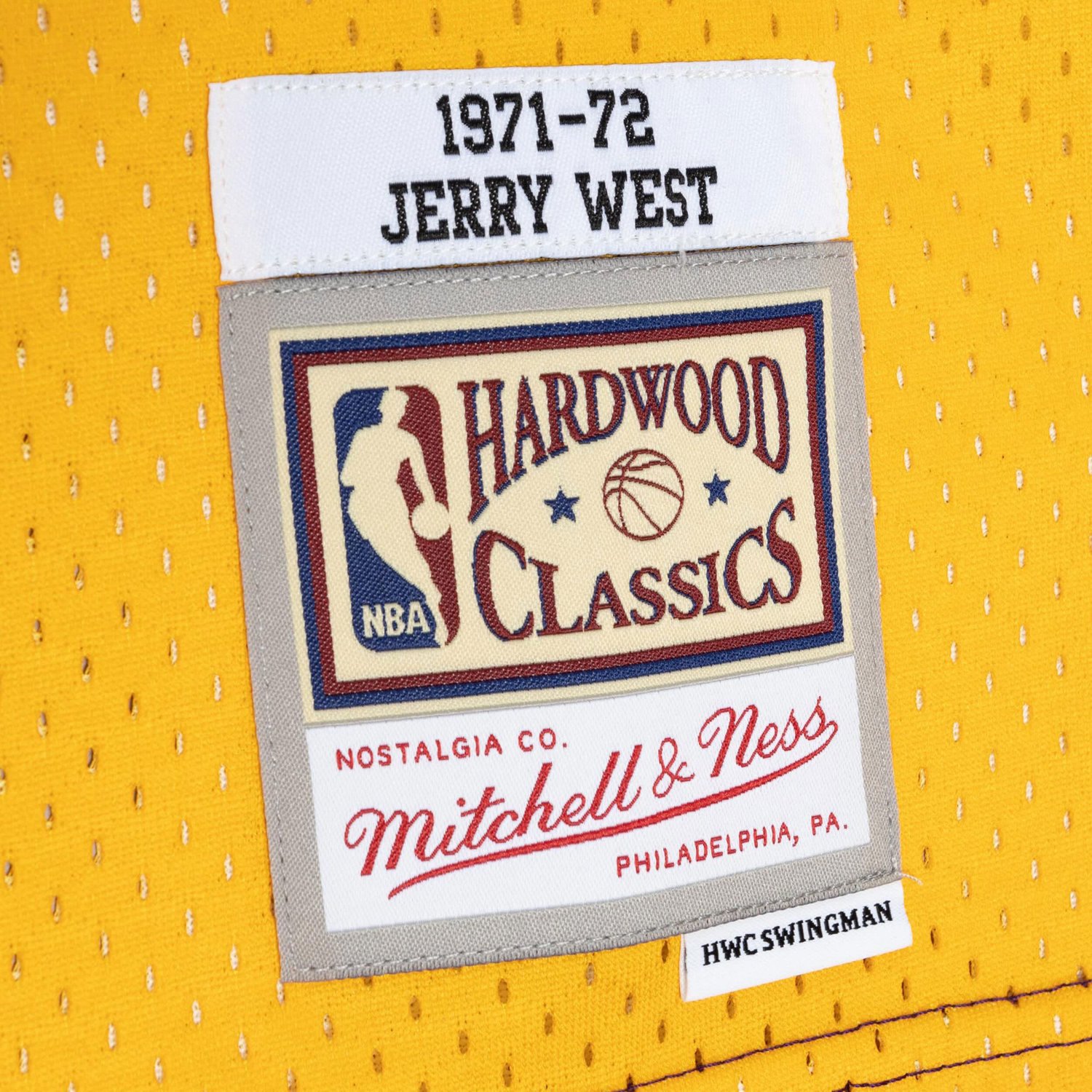 Mitchell  Ness Jerry West /Gold Los Angeles Lakers Hardwood Classics 1971/72 Split Swingman Jersey