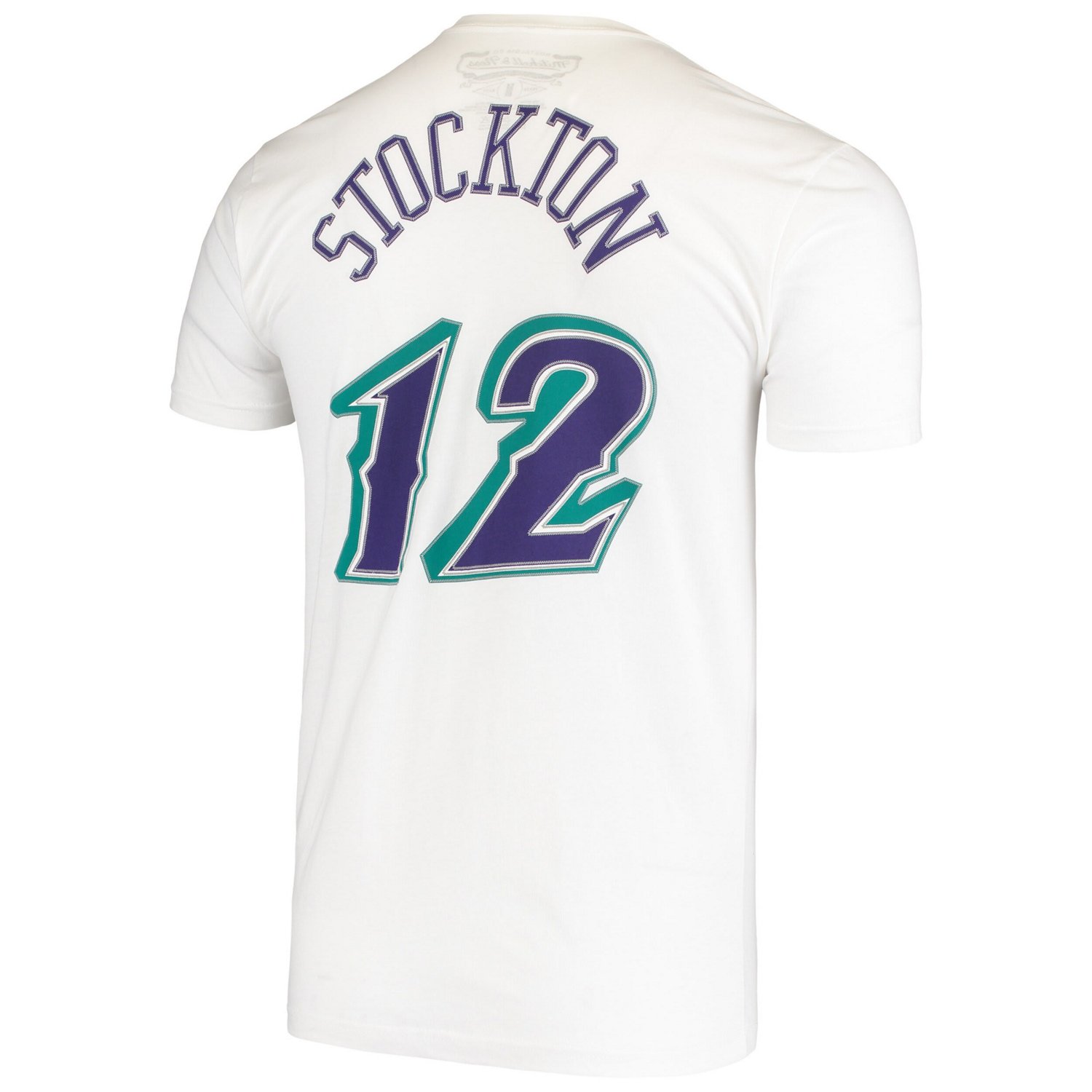 Mitchell  Ness John Stockton Utah Jazz Hardwood Classics Stitch Name  Number T-Shirt - view number 3