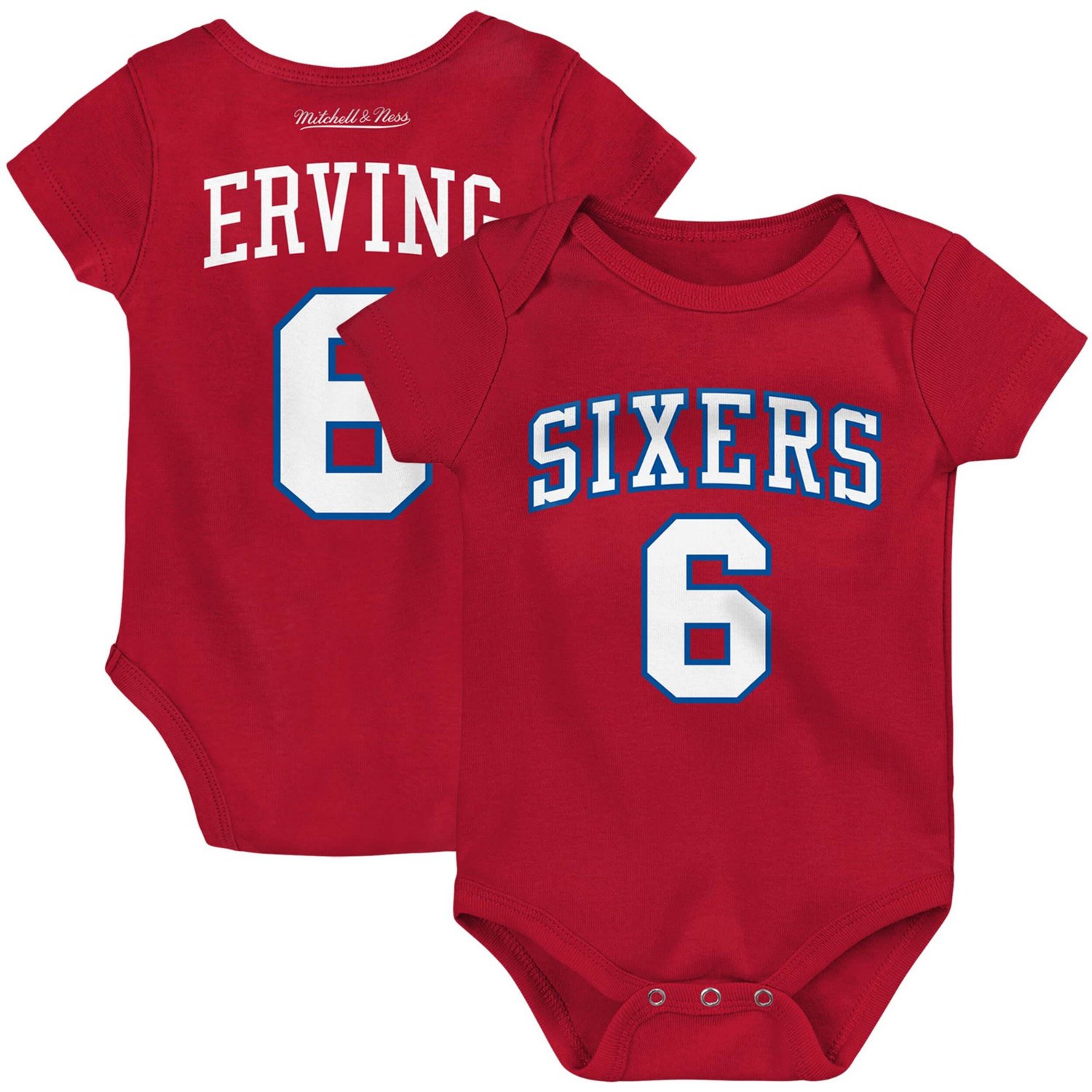 Mitchell  Ness Julius Erving Philadelphia 76ers Hardwood Classics Name  Number Bodysuit