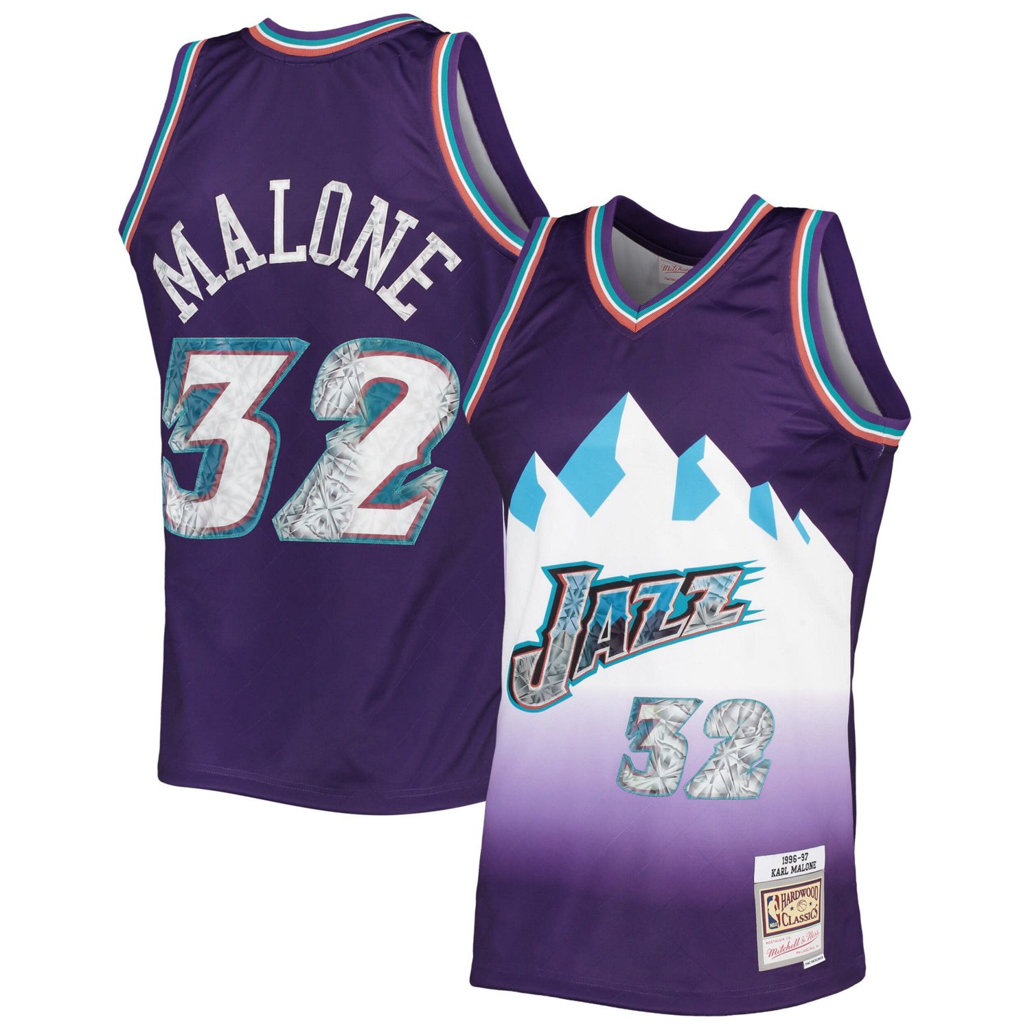 Mitchell  Ness Karl Malone Utah Jazz 1996/97 Hardwood Classics NBA 75th Anniversary Diamond Swingman Jersey                      - view number 1