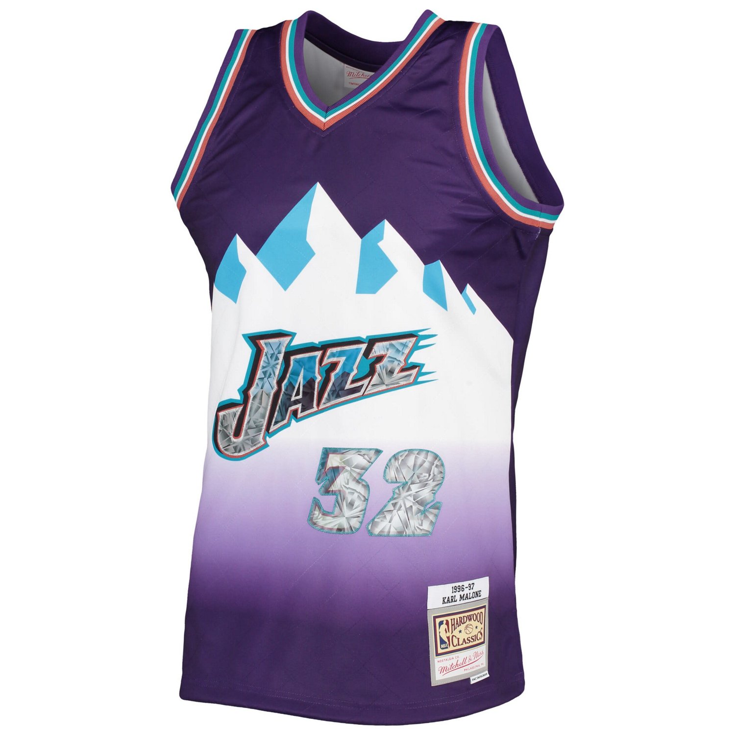 Mitchell  Ness Karl Malone Utah Jazz 1996/97 Hardwood Classics NBA 75th Anniversary Diamond Swingman Jersey                      - view number 2