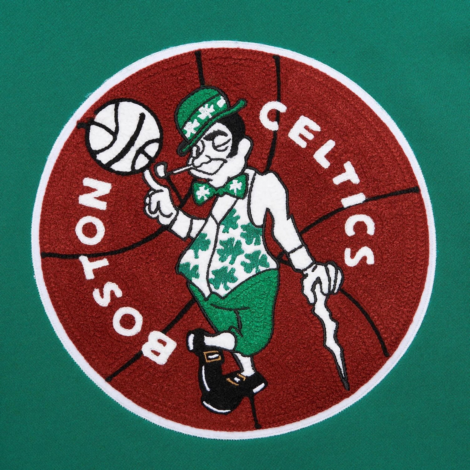 Mitchell  Ness Kelly Boston Celtics Chainstitch Applique Vintage Heavyweight Pullover Hoodie - view number 4