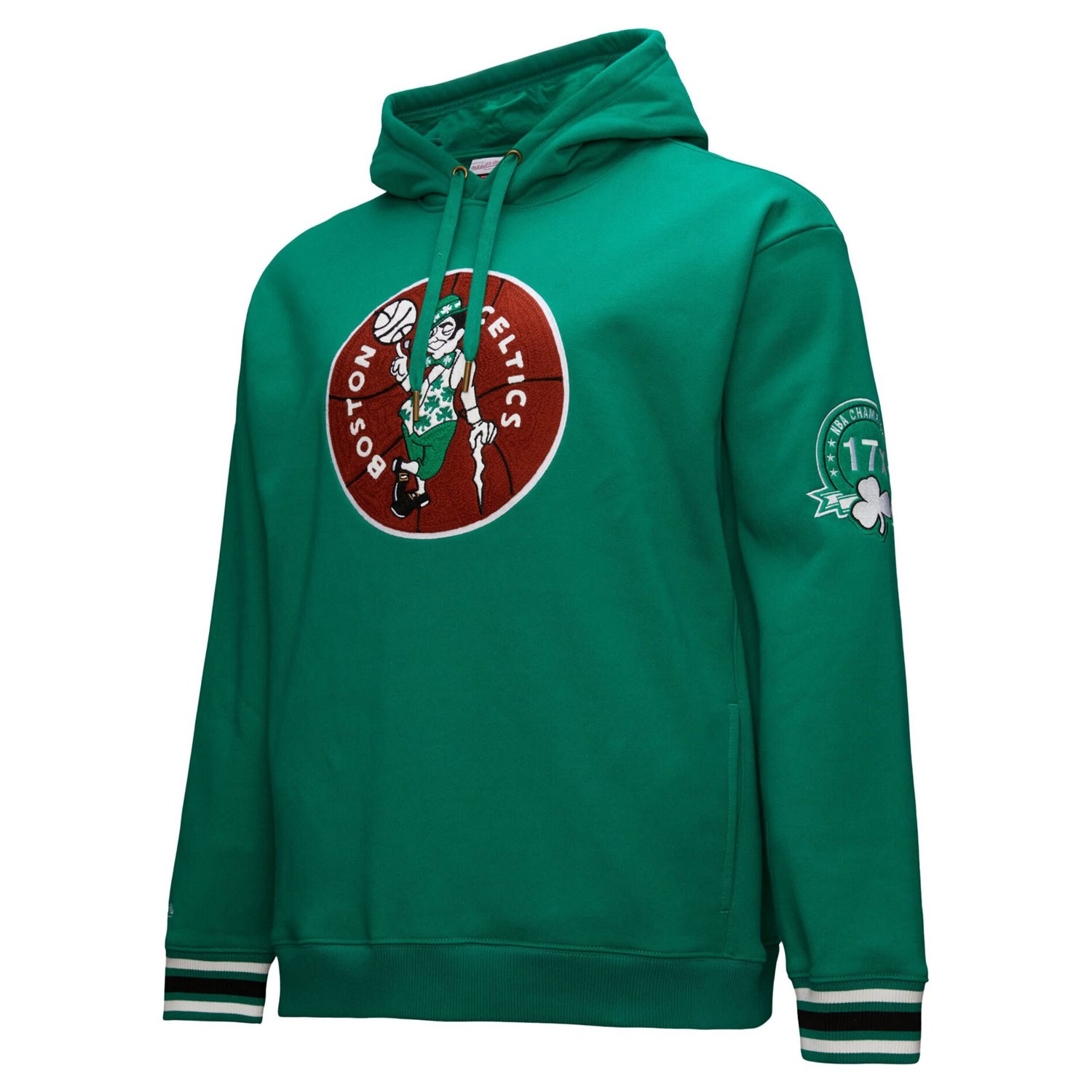 Mitchell  Ness Kelly Boston Celtics Chainstitch Applique Vintage Heavyweight Pullover Hoodie - view number 2