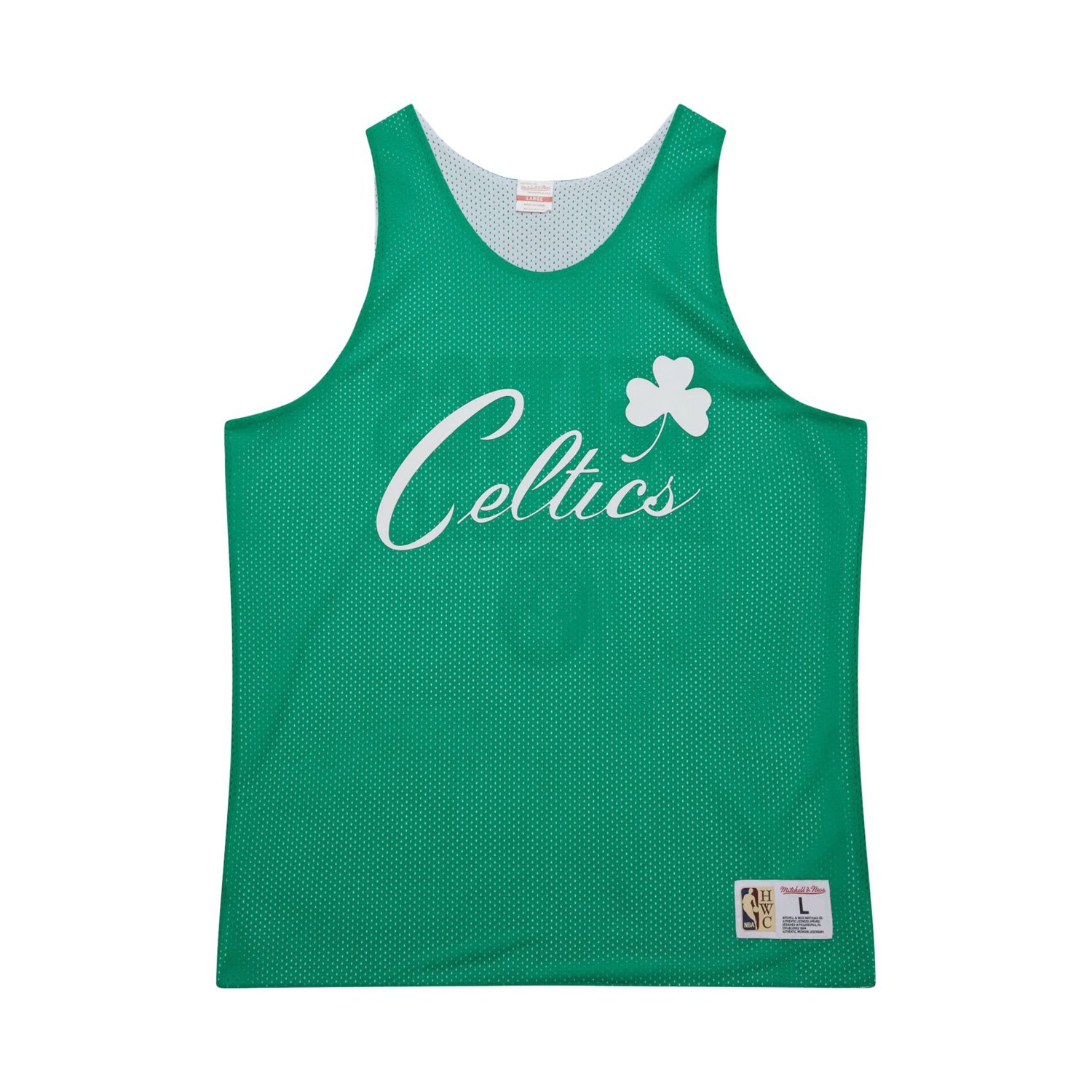 Mitchell  Ness Kelly White Boston Celtics Hardwood Classics Reversible Mesh Practice Jersey - view number 2