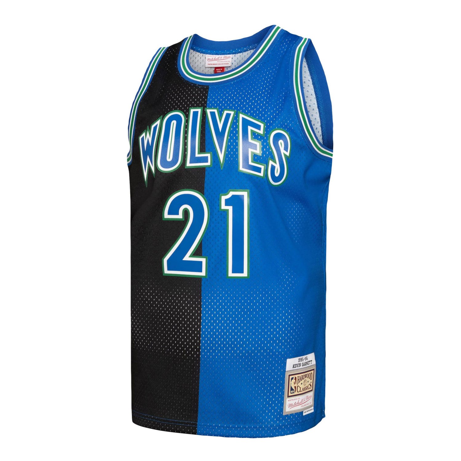 Mitchell  Ness Kevin Garnett /Blue Minnesota Timberwolves Hardwood Classics 1995/96 Split Swingman Jersey                        - view number 2