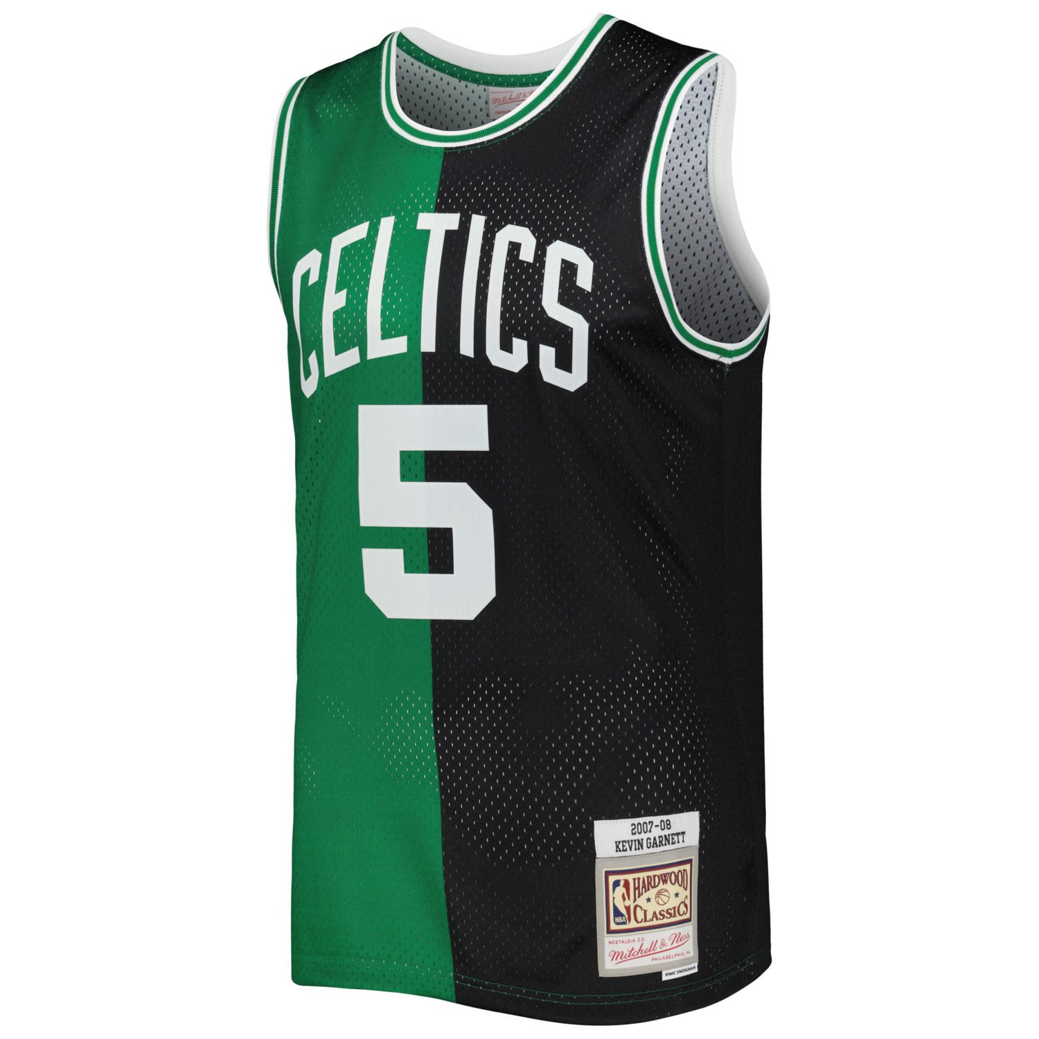 Mitchell  Ness Kevin Garnett /Kelly Green Boston Celtics Hardwood Classics 2007/08 Split Swingman Jersey                         - view number 2