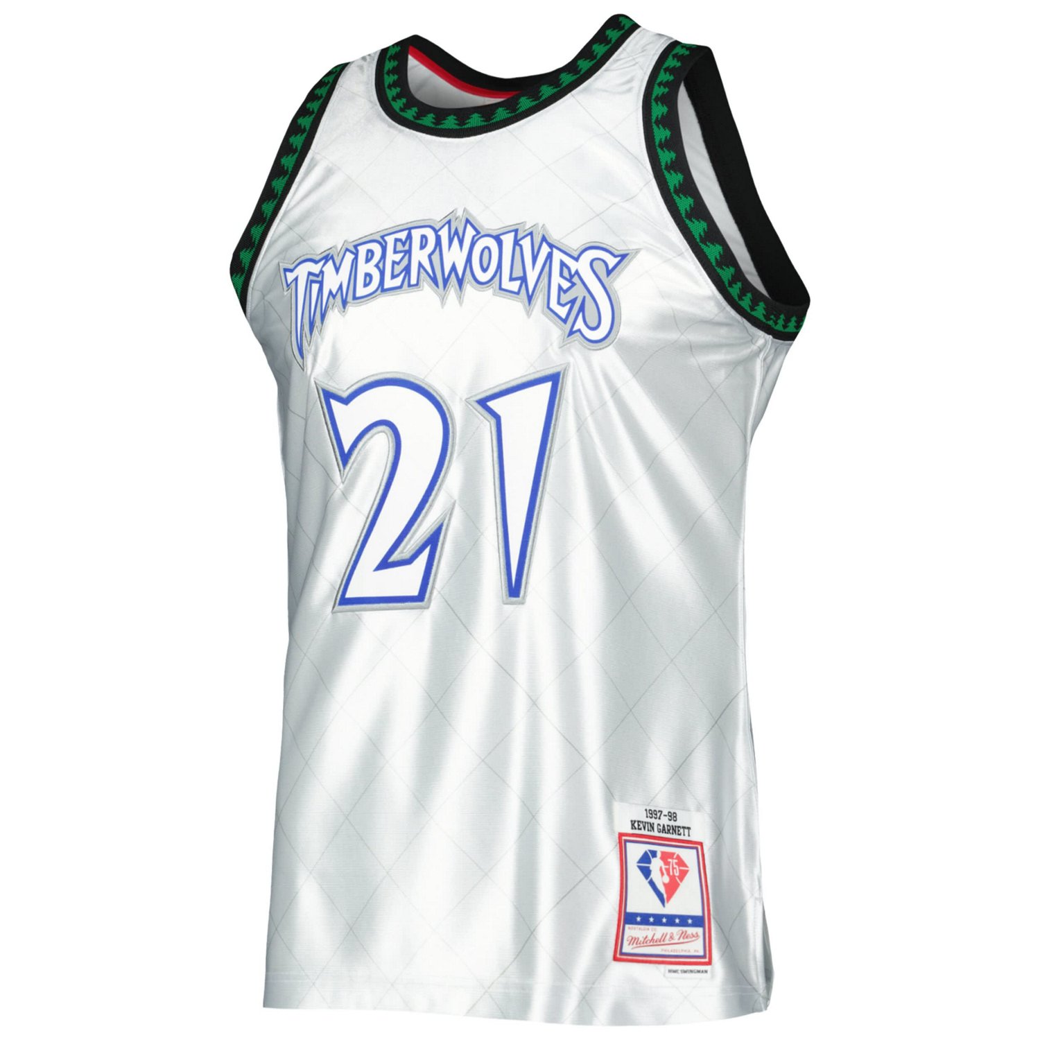 Mitchell  Ness Kevin Garnett Minnesota Timberwolves 1997/98 Hardwood Classics 75th Anniversary Swingman Jersey                   - view number 2