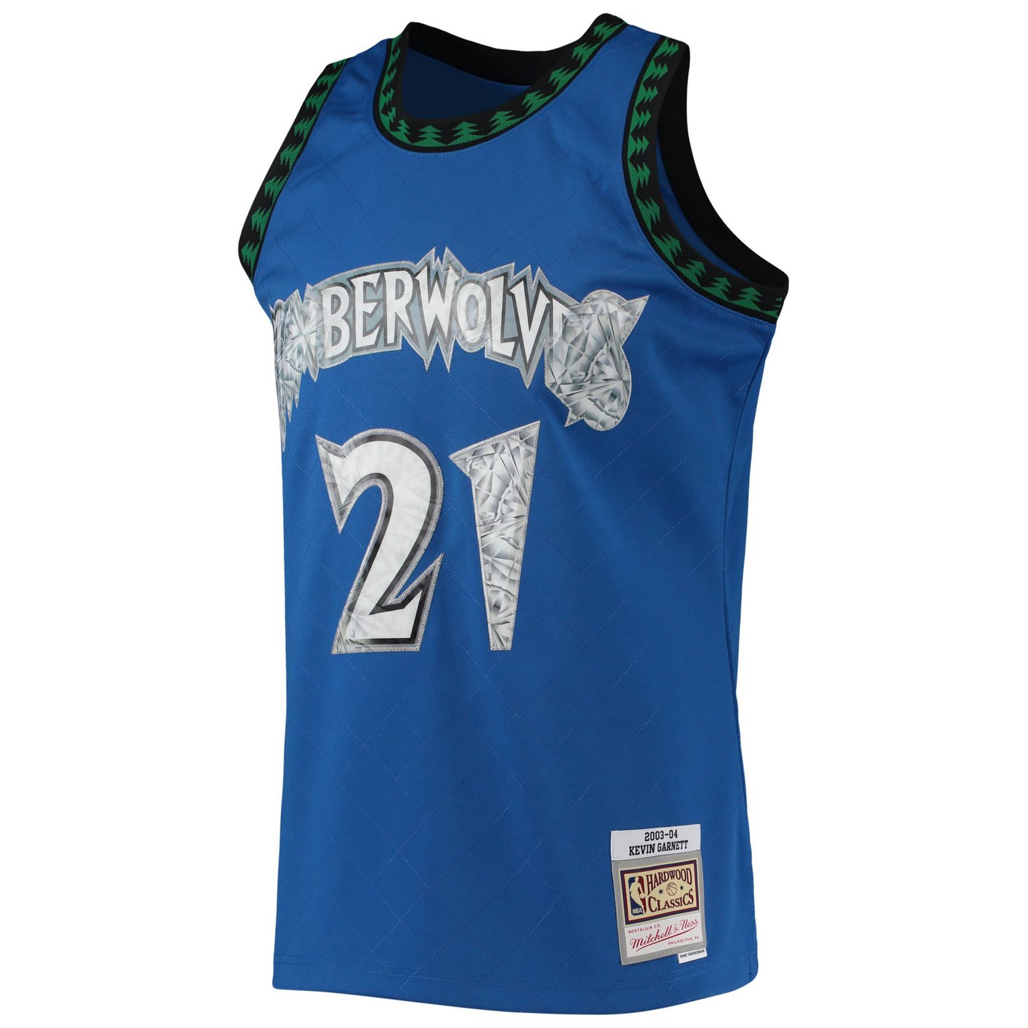 Mitchell  Ness Kevin Garnett Minnesota Timberwolves 2003/04 Hardwood Classics NBA 75th Anniversary Diamond Swingman Jersey       - view number 2