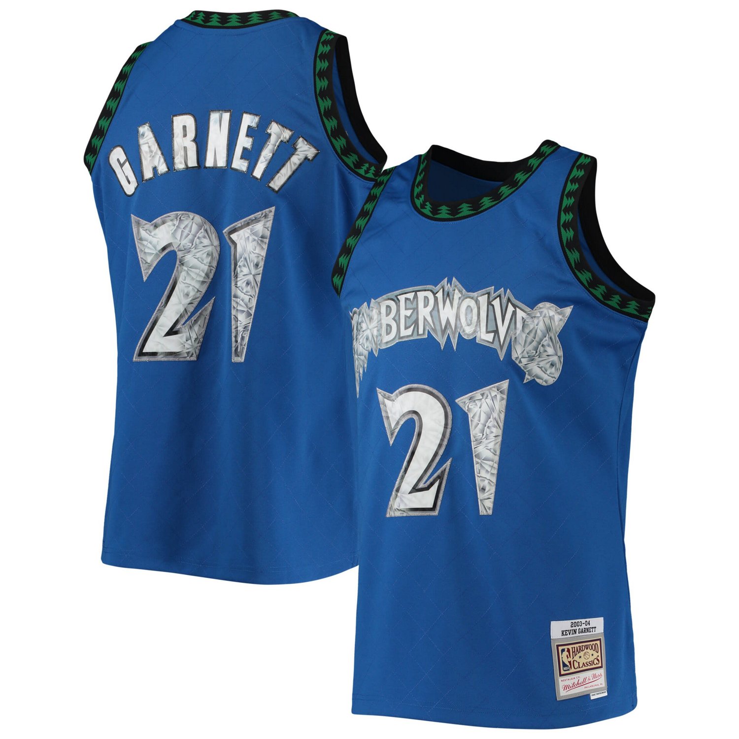 Mitchell  Ness Kevin Garnett Minnesota Timberwolves 2003/04 Hardwood Classics NBA 75th Anniversary Diamond Swingman Jersey       - view number 1