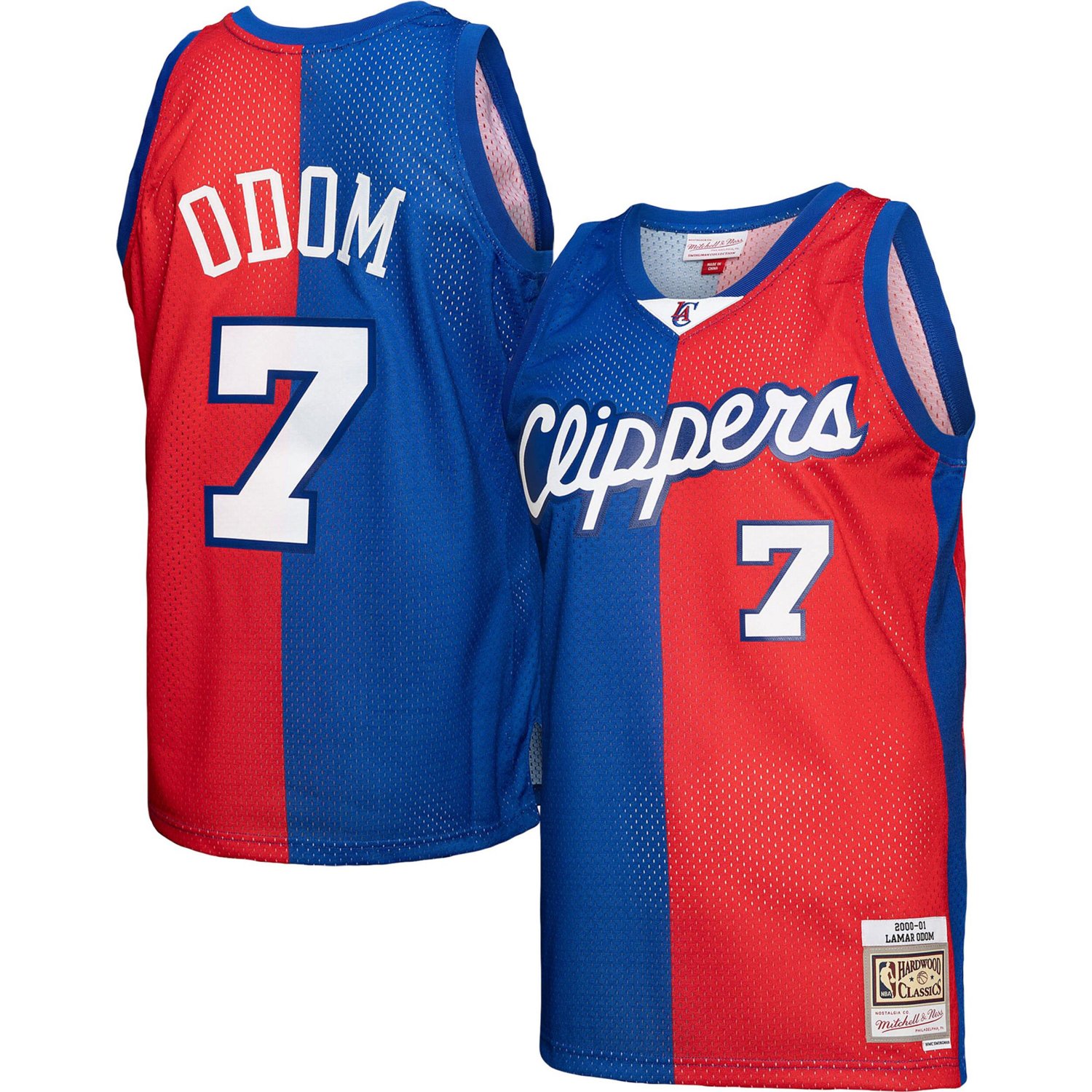 Mitchell  Ness Lamar Odom /Red LA Clippers Hardwood Classics 2000/01 Split Swingman Jersey