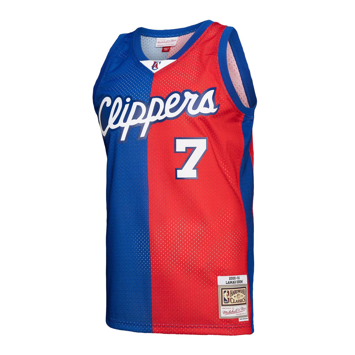 Mitchell  Ness Lamar Odom /Red LA Clippers Hardwood Classics 2000/01 Split Swingman Jersey                                       - view number 2