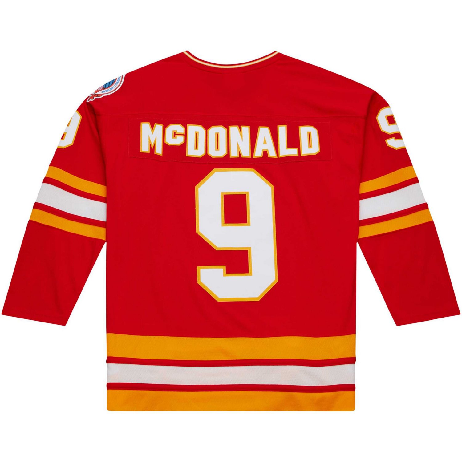 Mitchell  Ness Lanny McDonald Calgary Flames Captain Patch 1988/89 Blue Line Player Jersey                                       - view number 3