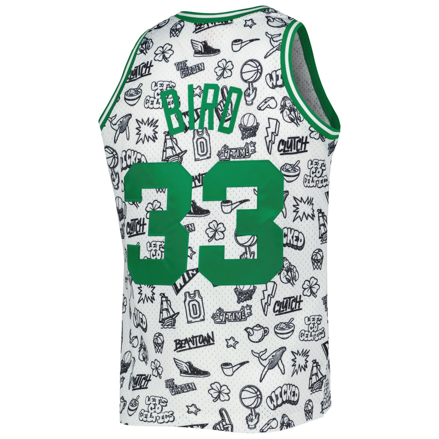 Mitchell  Ness Larry Bird Boston Celtics 1985/86 Hardwood Classics Doodle Swingman Jersey                                        - view number 3