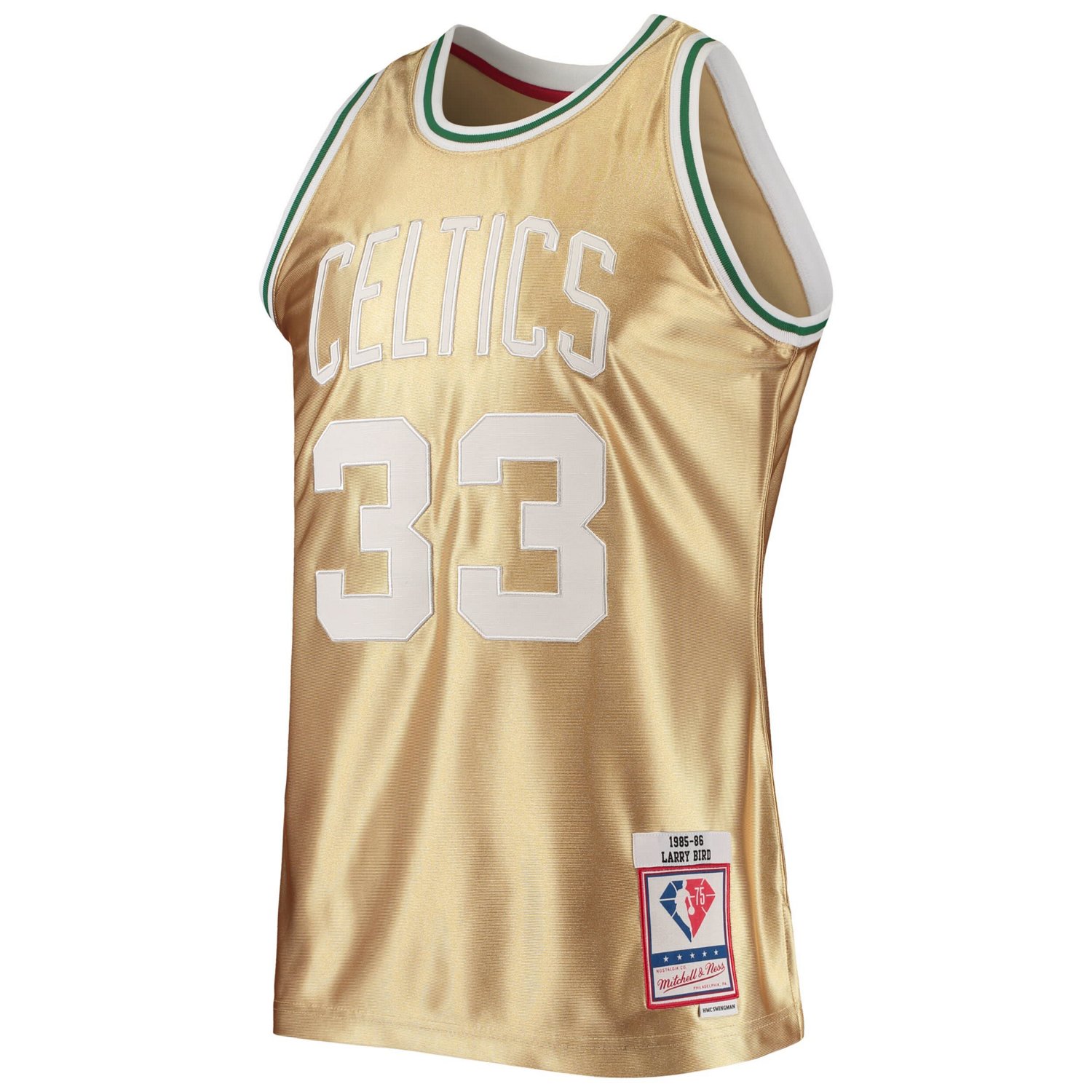 Mitchell  Ness Larry Bird Boston Celtics 75th Anniversary 1985/86 Hardwood Classics Swingman Jersey                              - view number 2