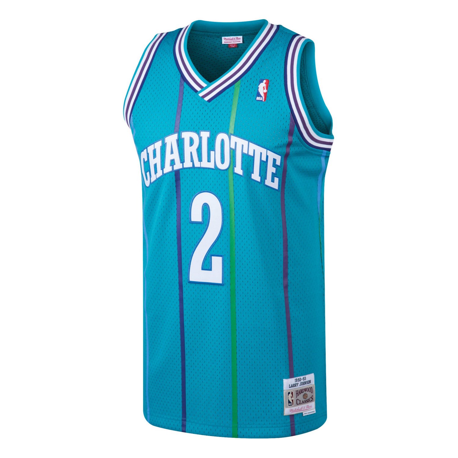 Mitchell  Ness Larry Johnson Charlotte Hornets 1992/93 Hardwood Classics Swingman Jersey                                         - view number 2