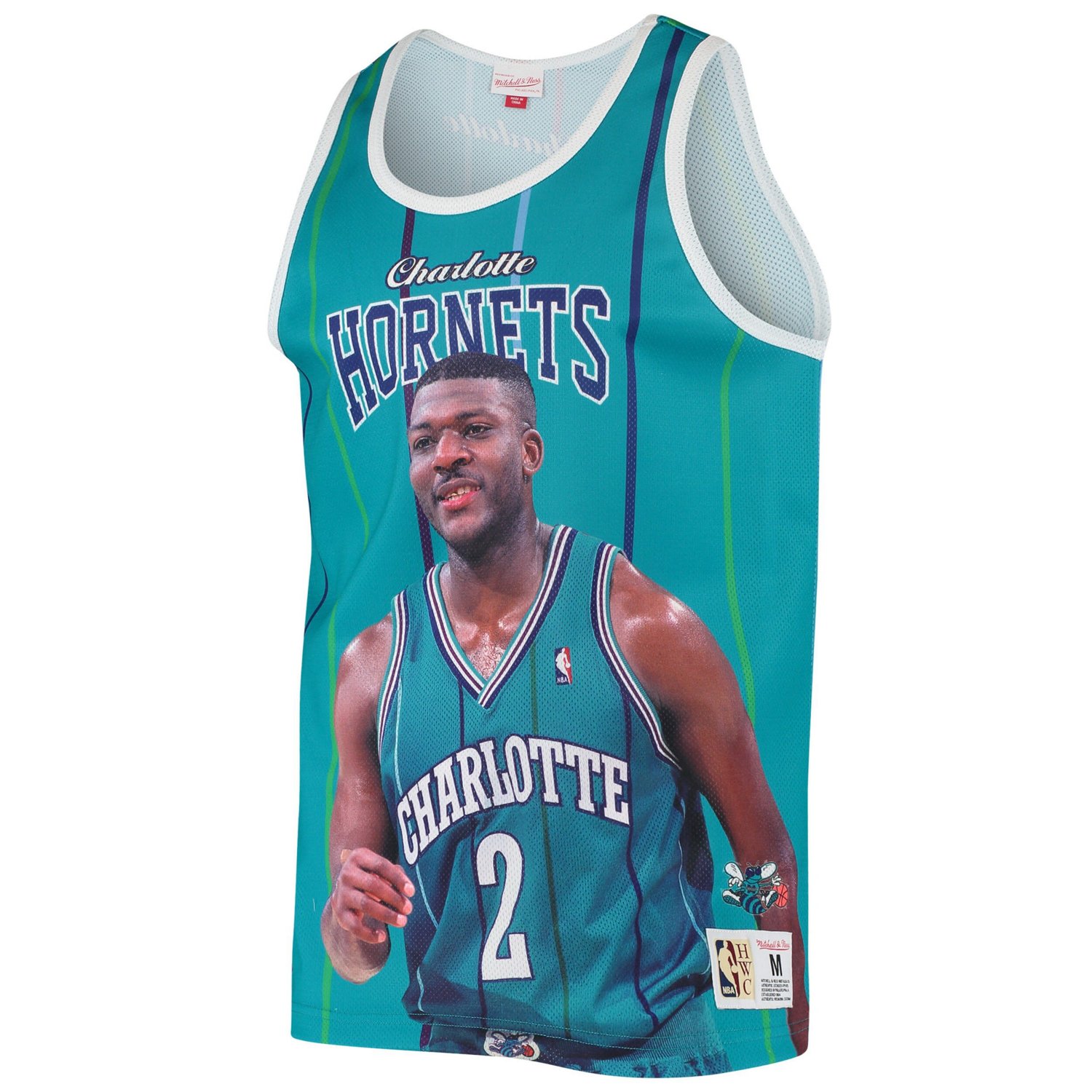 Mitchell  Ness Larry Johnson Charlotte Hornets Hardwood Classics Player Tank Top