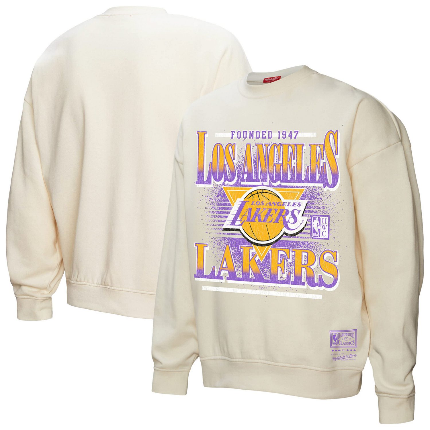 Mitchell  Ness Los Angeles Lakers Oversprayed Pullover Sweatshirt