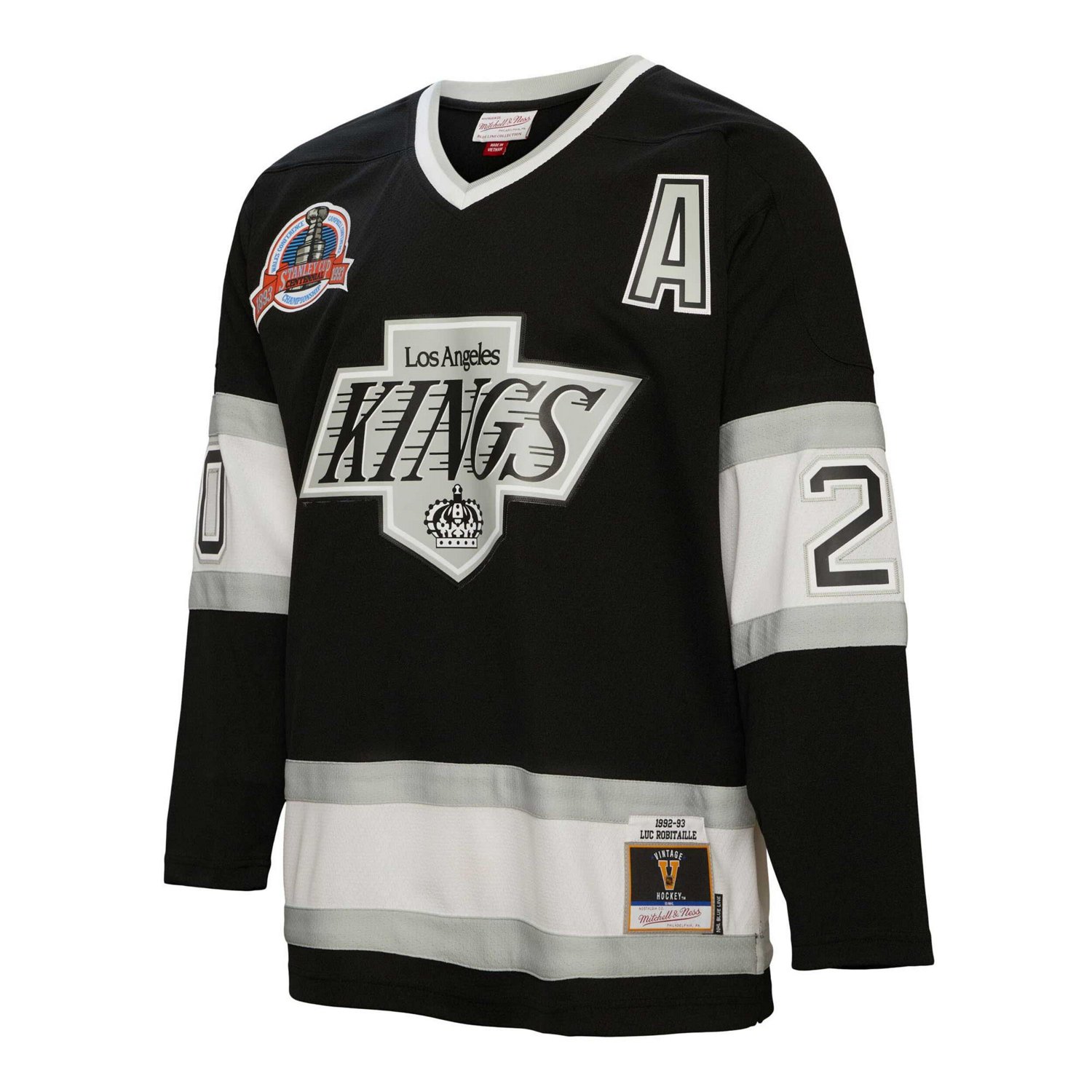 Mitchell  Ness Luc Robitaille Los Angeles Kings Alternate Captain Patch 1992/93 Blue Line Player Jersey                          - view number 2