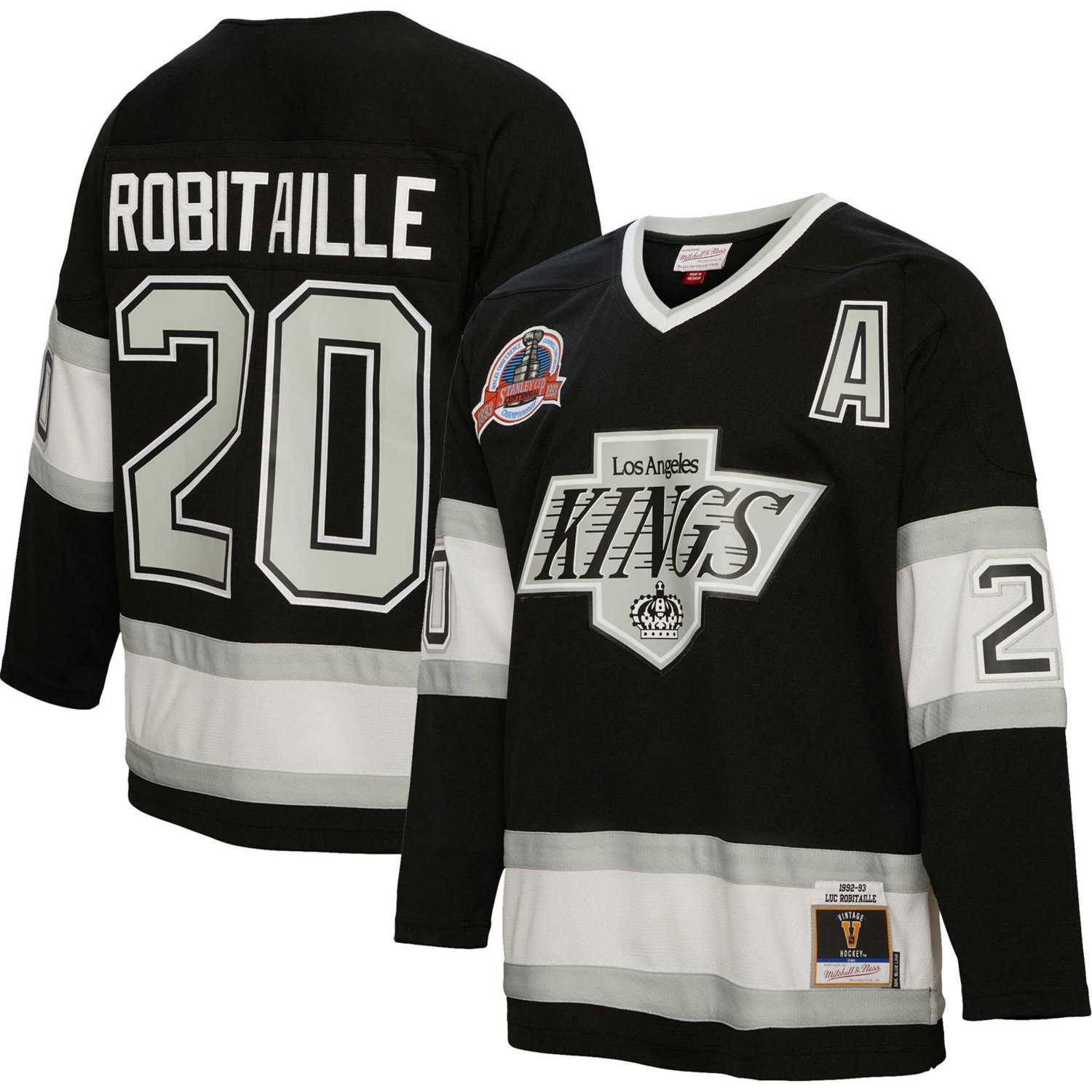 Mitchell  Ness Luc Robitaille Los Angeles Kings Alternate Captain Patch 1992/93 Blue Line Player Jersey