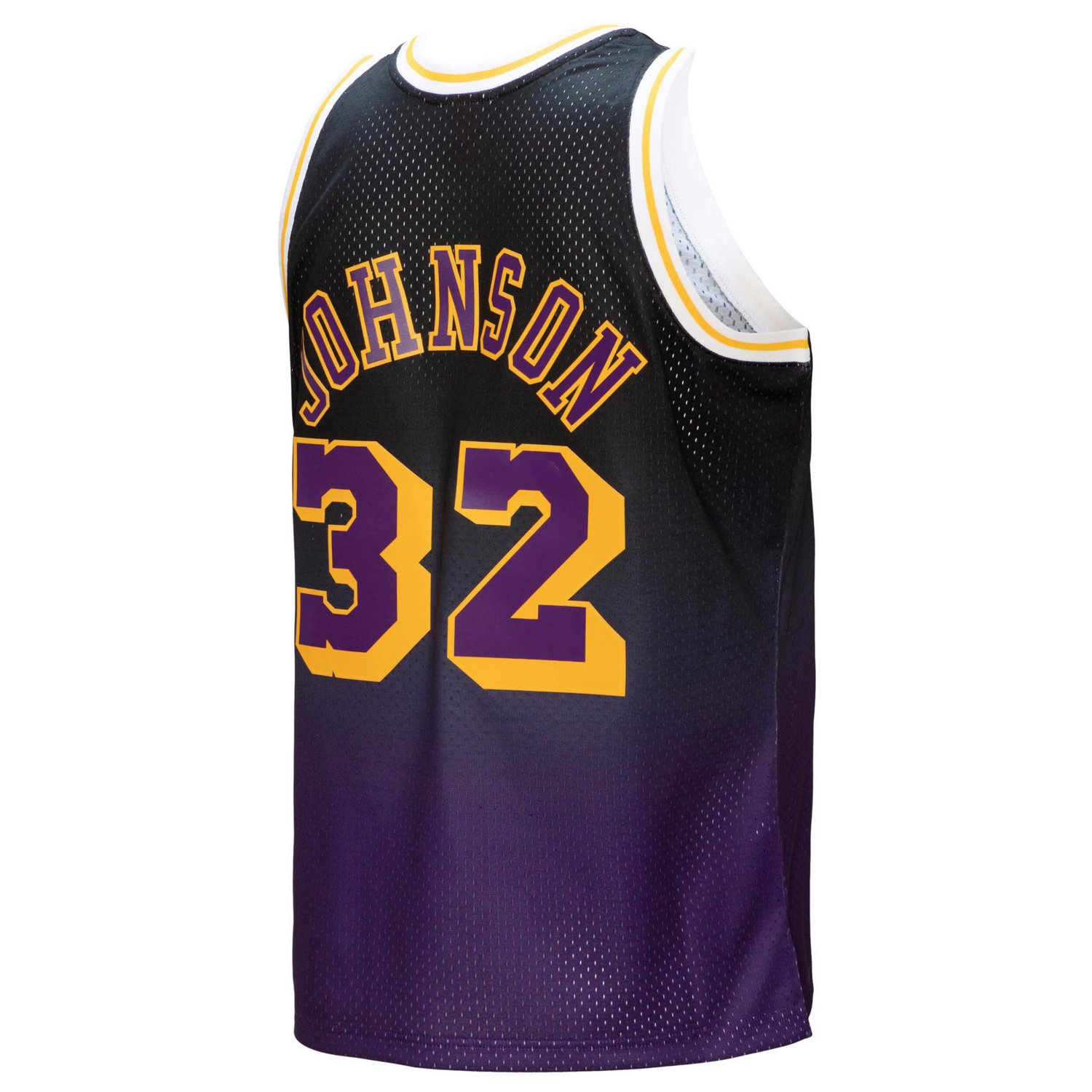 Mitchell  Ness Magic Johnson /Black Los Angeles Lakers 1984/85 Hardwood Classics Fadeaway Swingman Player Jersey                 - view number 3