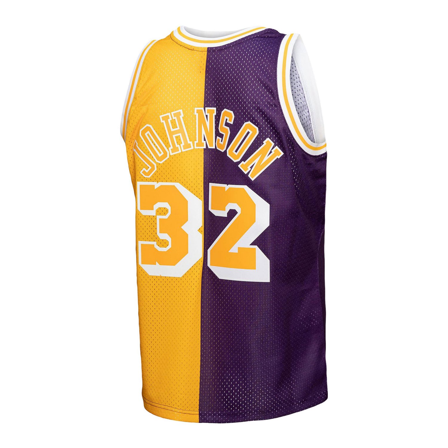 Mitchell  Ness Magic Johnson /Gold Los Angeles Lakers Big  Tall Hardwood Classics 1984/85 Split Swingman Jersey                  - view number 3