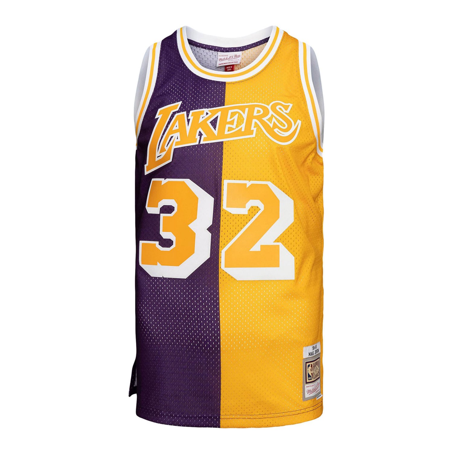 Mitchell  Ness Magic Johnson /Gold Los Angeles Lakers Big  Tall Hardwood Classics 1984/85 Split Swingman Jersey                  - view number 2
