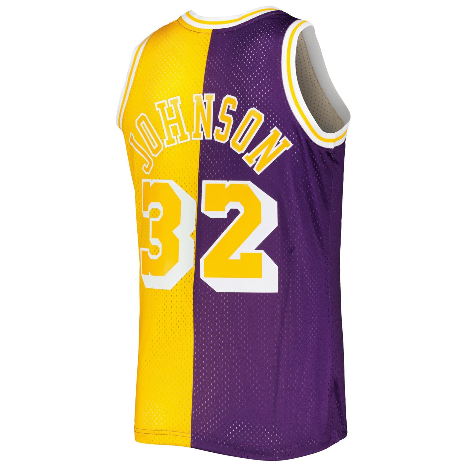 Mitchell  Ness Magic Johnson /Gold Los Angeles Lakers Hardwood Classics 1984/85 Split Swingman Jersey