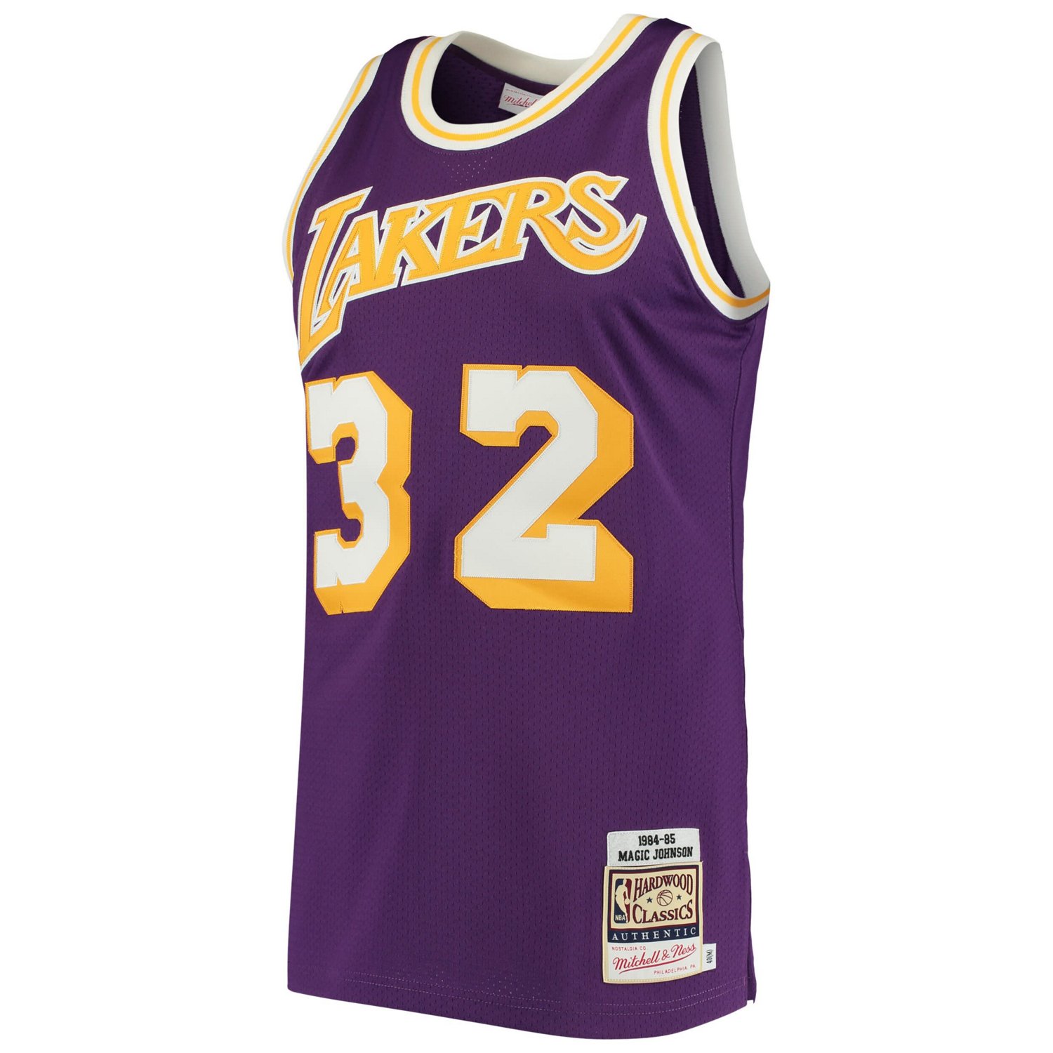 Mitchell  Ness Magic Johnson Los Angeles Lakers 1984 Hardwood Classics Authentic Jersey                                          - view number 2