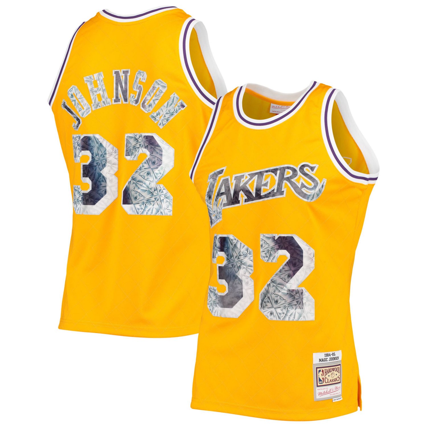 Mitchell  Ness Magic Johnson Los Angeles Lakers 1984/85 Hardwood Classics NBA 75th Anniversary Diamond Swingman Jersey