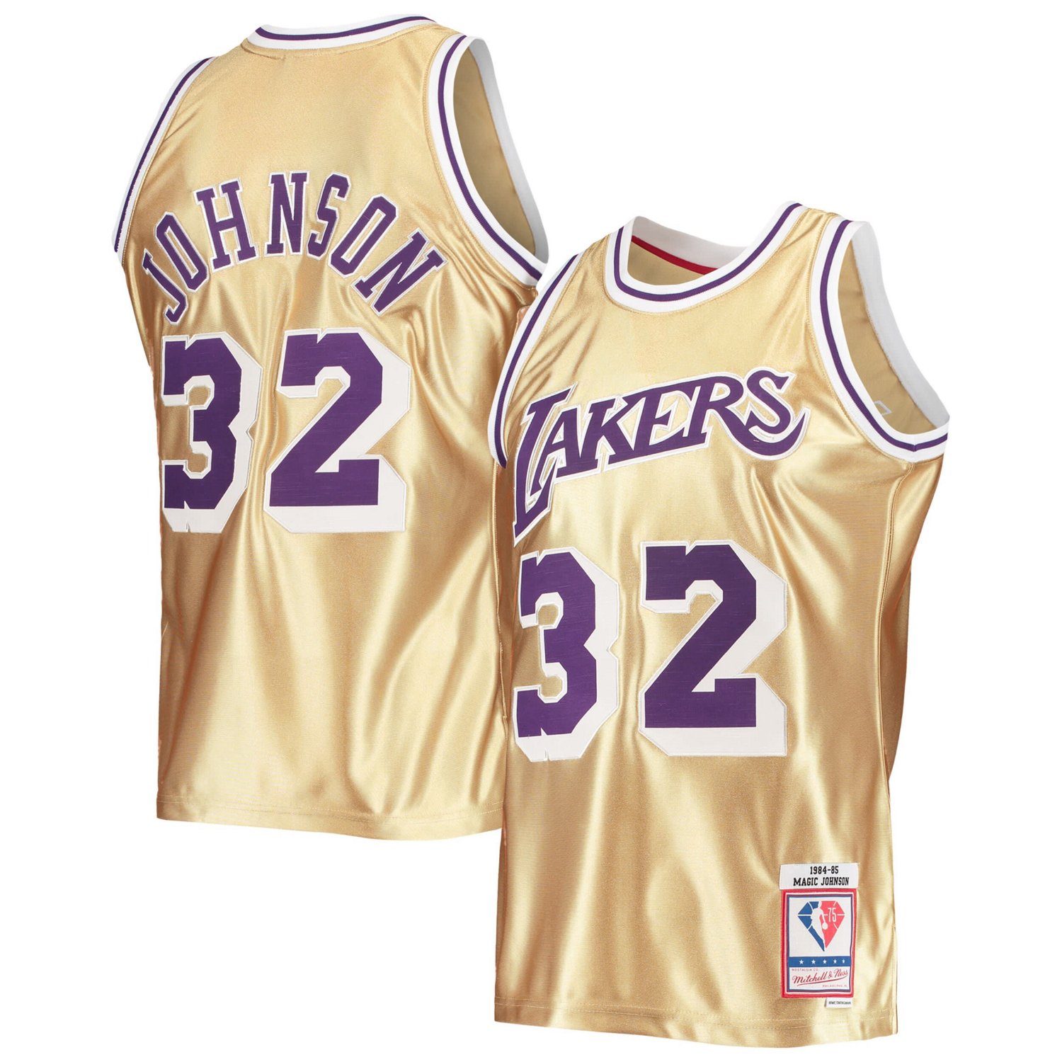 Magic Johnson shops #32 LA Lakers Mitchell & Ness 1984-85 Swingman Jersey Sz Large