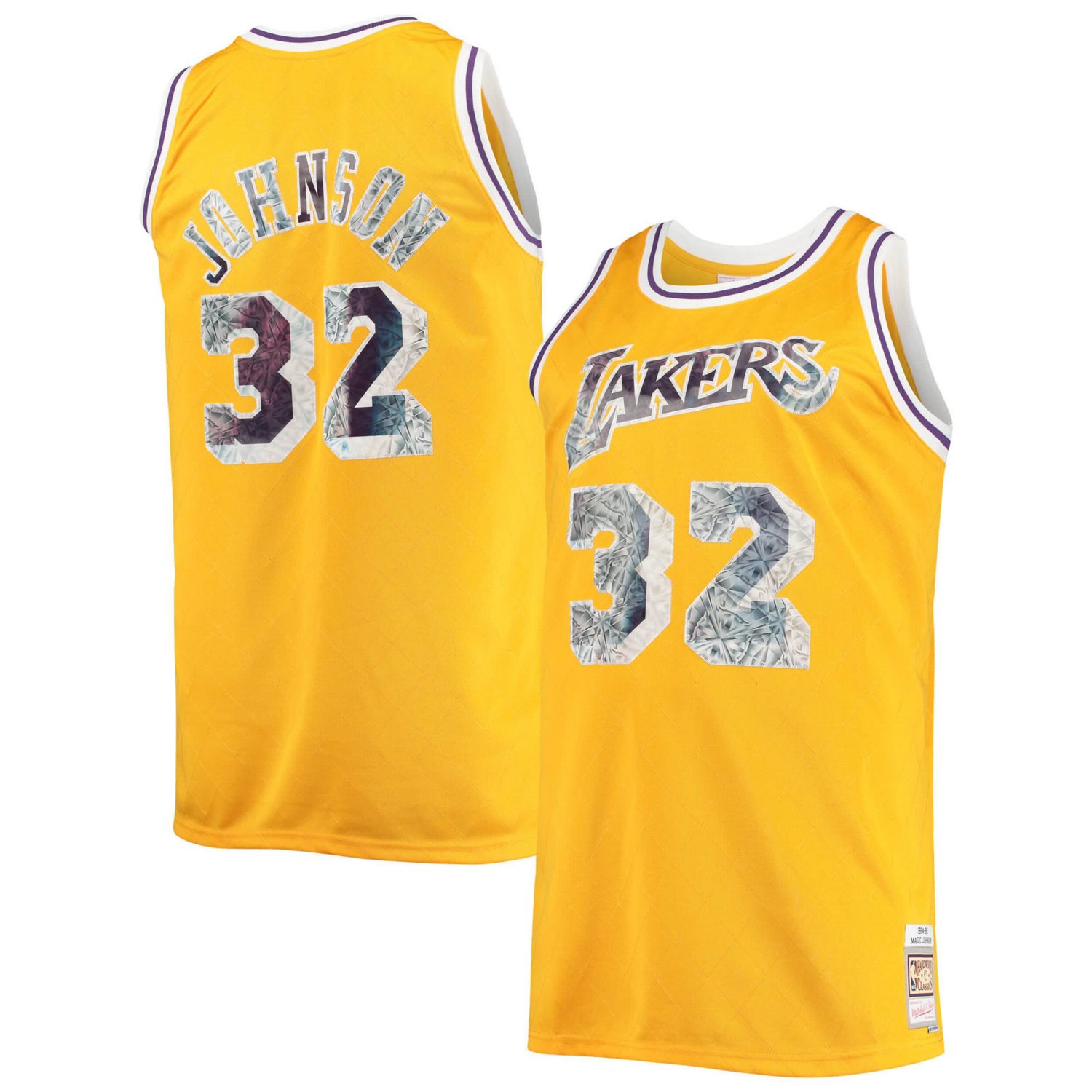 Mitchell  Ness Magic Johnson Los Angeles Lakers Big Tall 1984/85 NBA 75th Anniversary Diamond Swingman Jersey