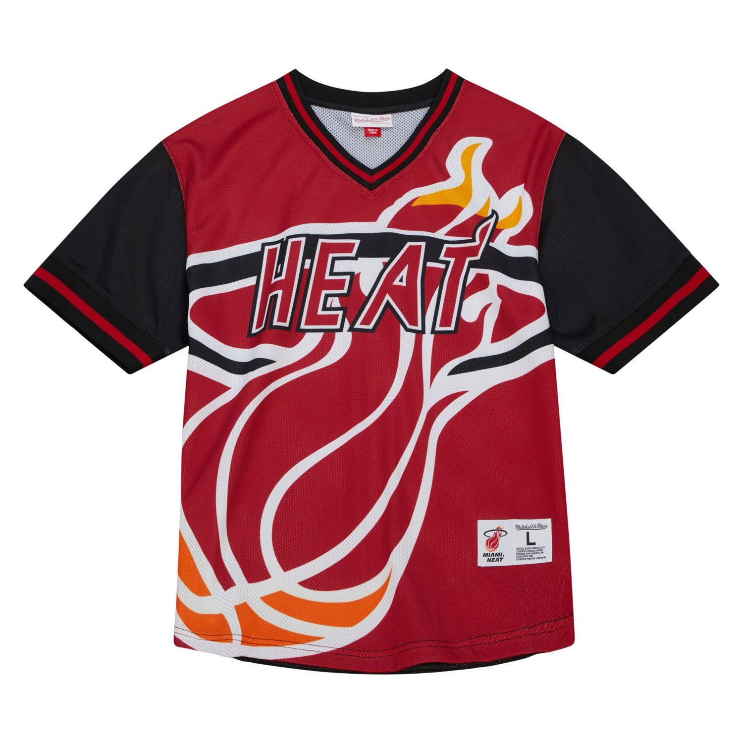 Mitchell  Ness Miami Heat Jumbotron 30 Mesh V-Neck T-Shirt                                                                       - view number 2