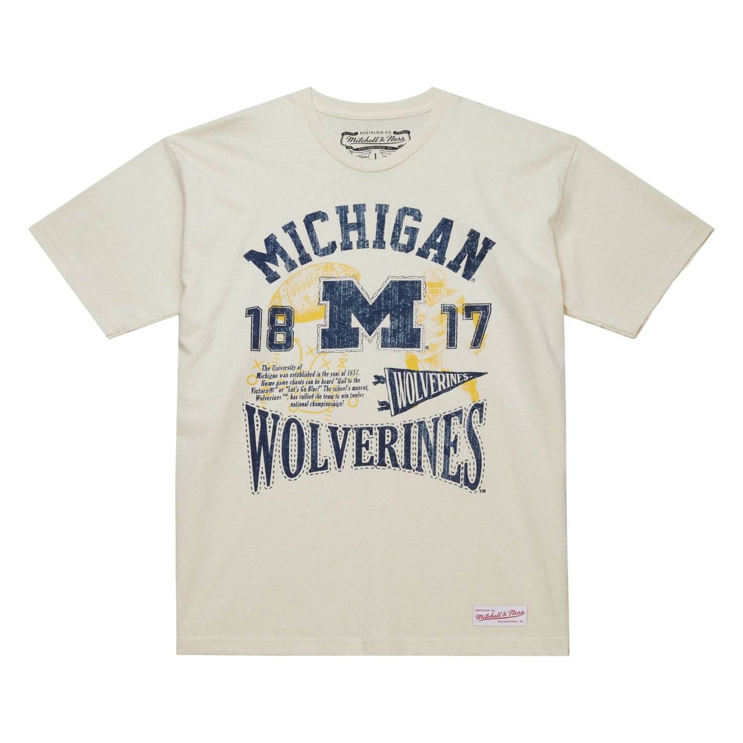 Mitchell  Ness Michigan Wolverines Heritage Scholar T-Shirt - view number 2