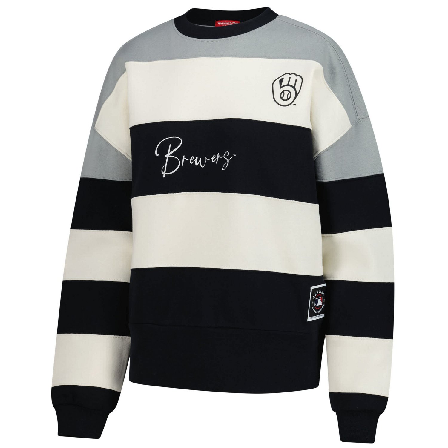 Mitchell  Ness Milwaukee Brewers Cooperstown Collection Blocked Fleece Pullover Sweatshirt - view number 2