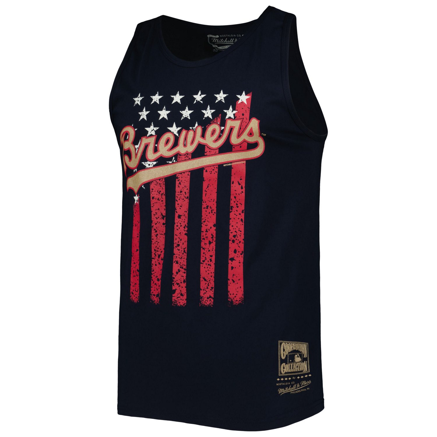 Mitchell  Ness Milwaukee Brewers Cooperstown Collection Stars and Stripes Tank Top - view number 2