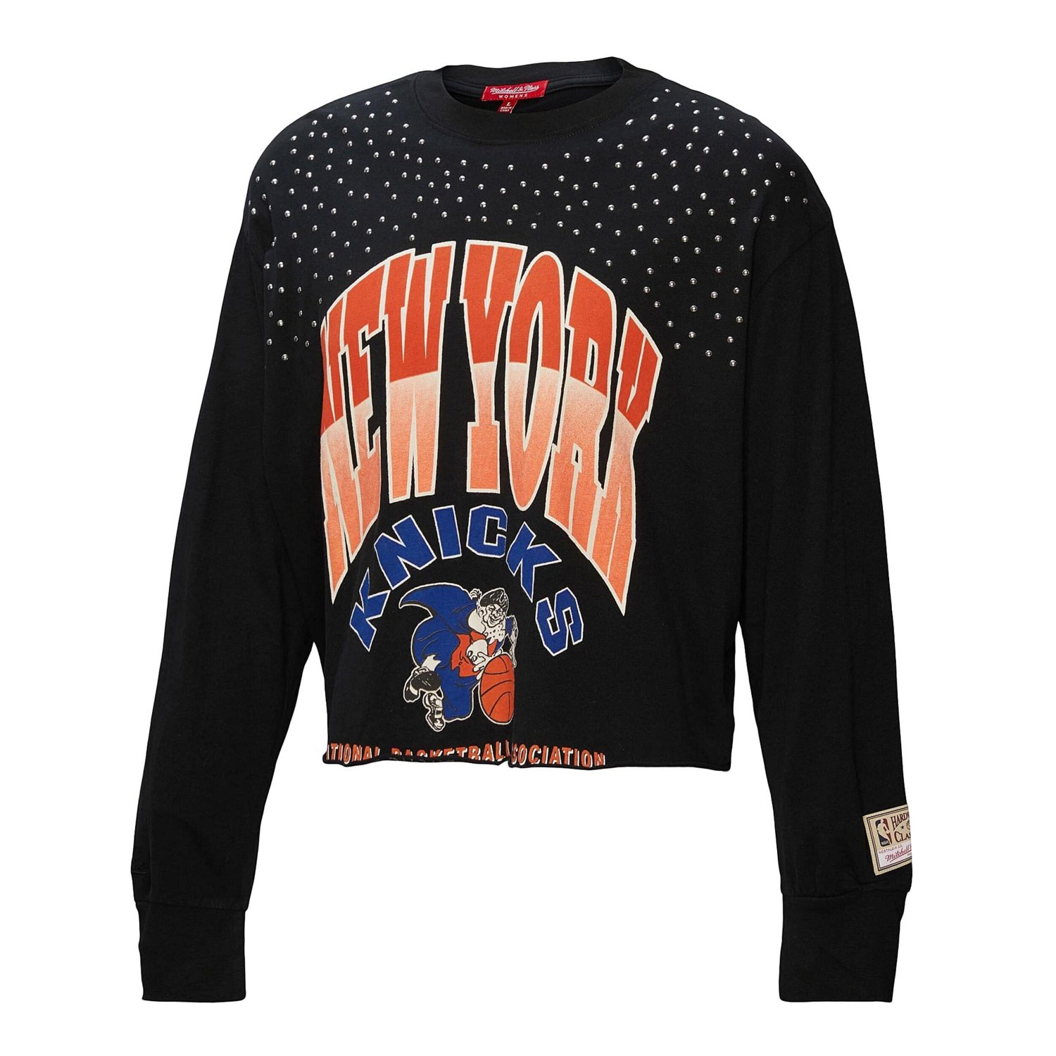 Mitchell  Ness New York Knicks Hardwood Classics Studded Boxy Cropped Long Sleeve T-Shirt - view number 2