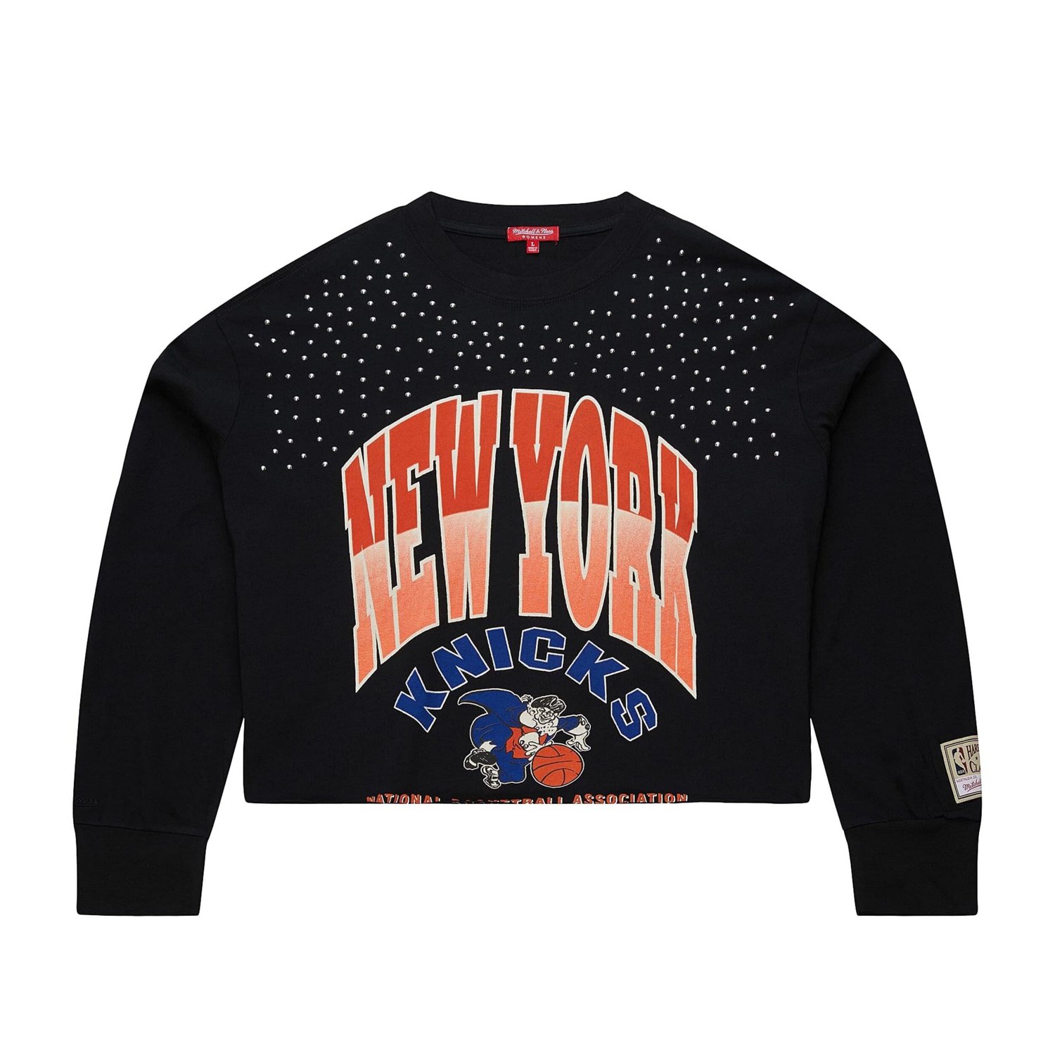 Mitchell  Ness New York Knicks Hardwood Classics Studded Boxy Cropped Long Sleeve T-Shirt - view number 4