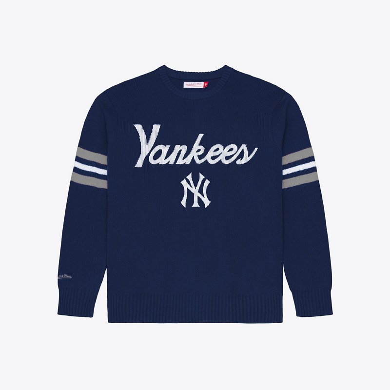 Mitchell & Ness Men's Navy New York Yankees Head Coach Sweater - Navy