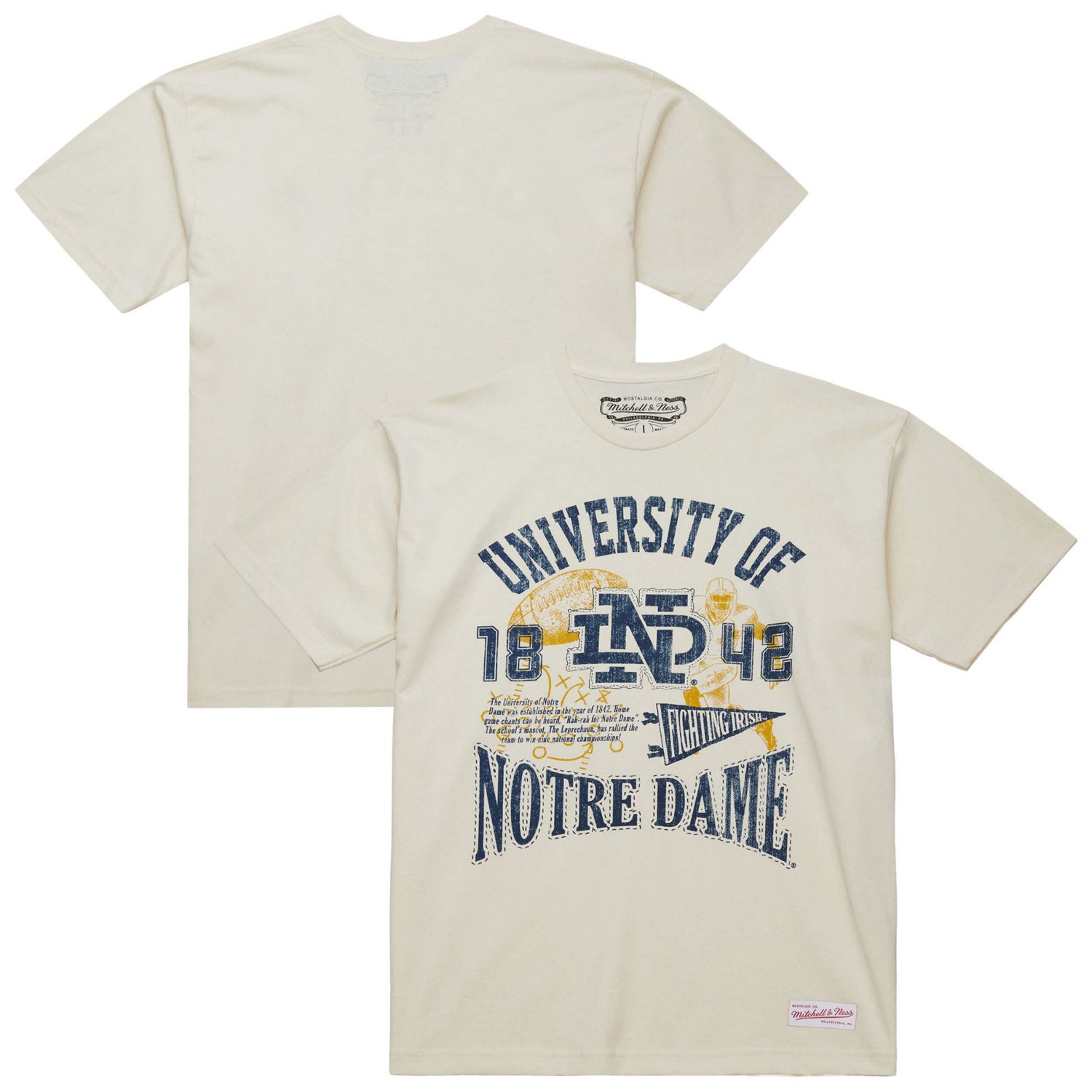 Mitchell  Ness Notre Dame Fighting Irish Heritage Scholar T-Shirt - view number 1