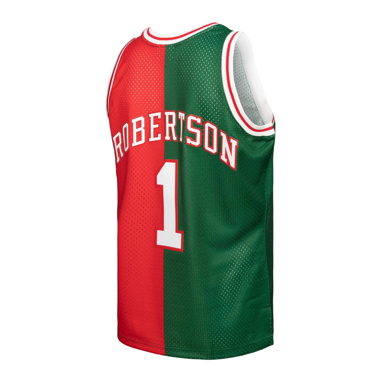 Mitchell  Ness Oscar Robertson /Red Milwaukee Bucks Hardwood Classics 1971/72 Split Swingman Jersey                              - view number 3