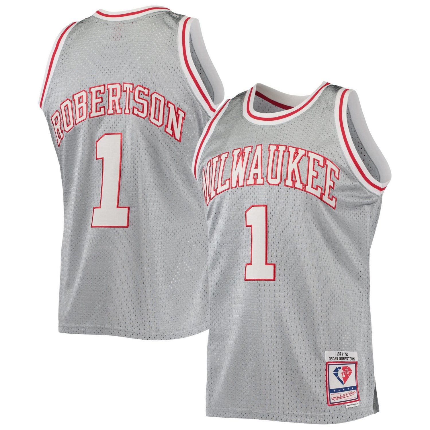 Mitchell  Ness Oscar Robertson Milwaukee Bucks 75th Anniversary 1971/72 Hardwood Classics Swingman Jersey