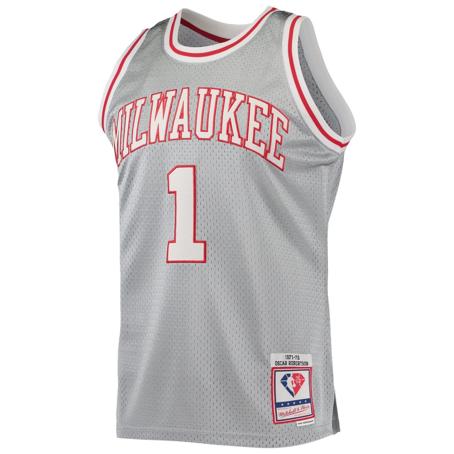 Mitchell  Ness Oscar Robertson Milwaukee Bucks 75th Anniversary 1971/72 Hardwood Classics Swingman Jersey                        - view number 2