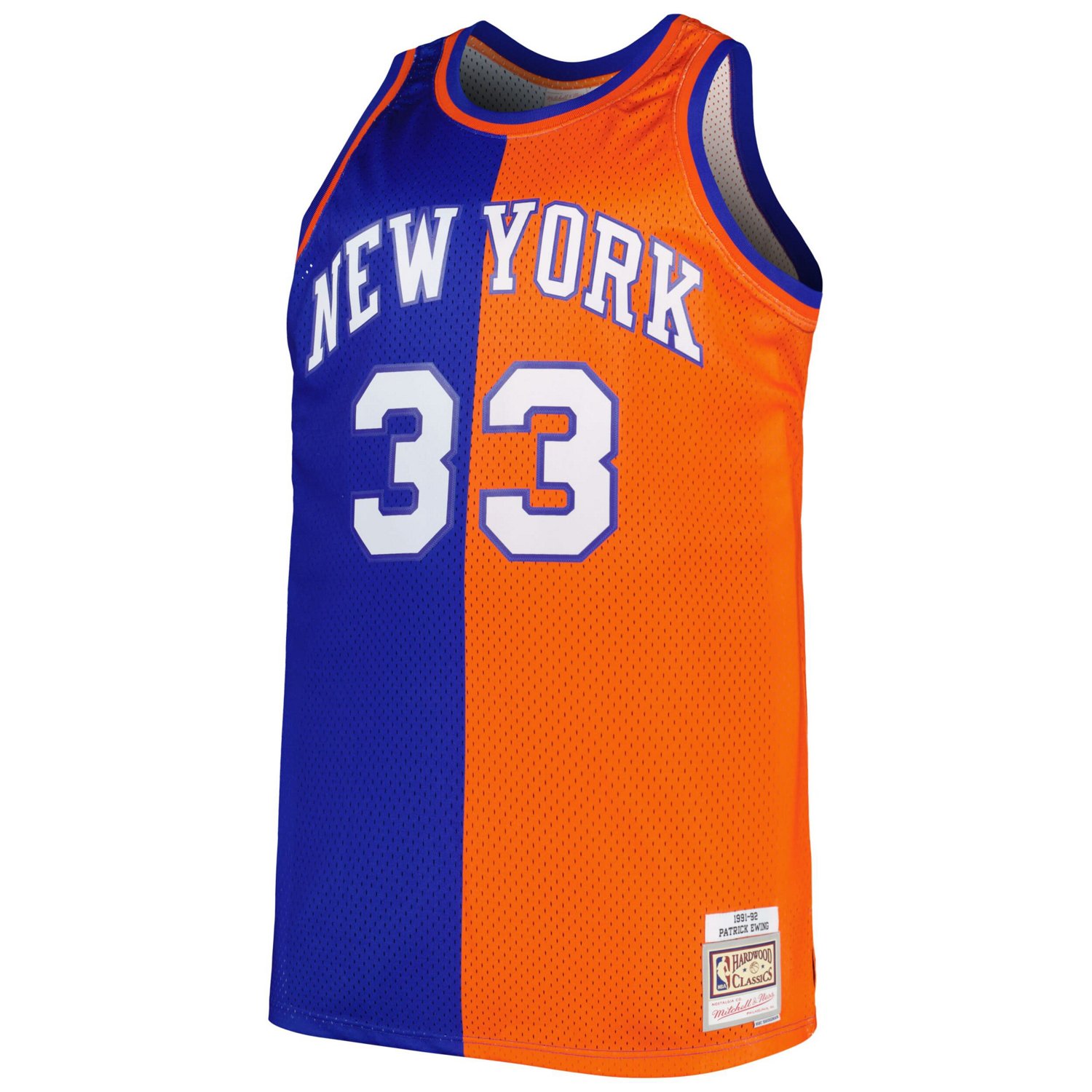 Mitchell  Ness Patrick Ewing /Orange New York Knicks Big  Tall Hardwood Classics 1991/92 Split Swingman Jersey                   - view number 2