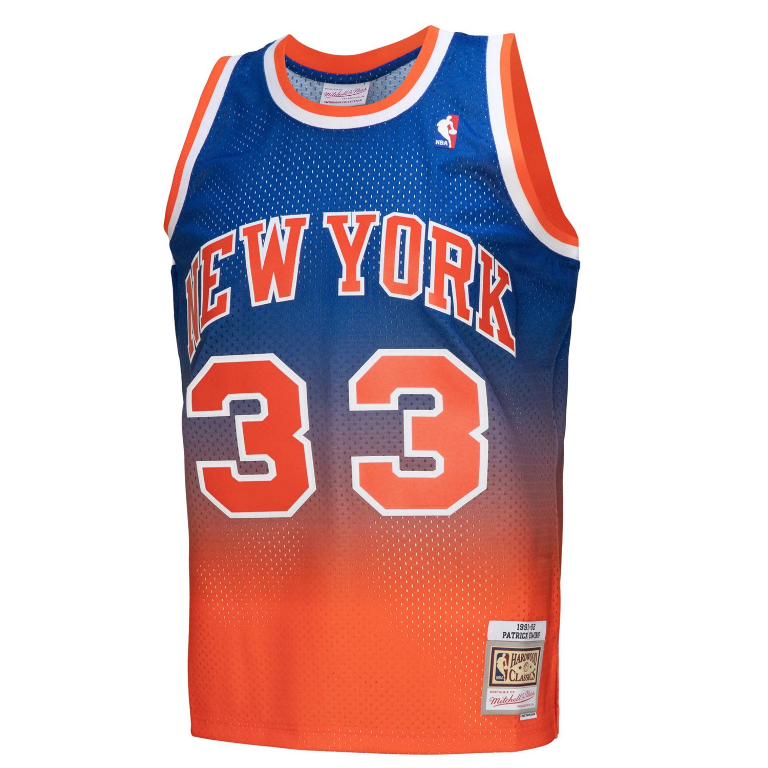 Mitchell  Ness Patrick Ewing /Royal New York Knicks 1991/92 Hardwood Classics Fadeaway Swingman Player Jersey                    - view number 2