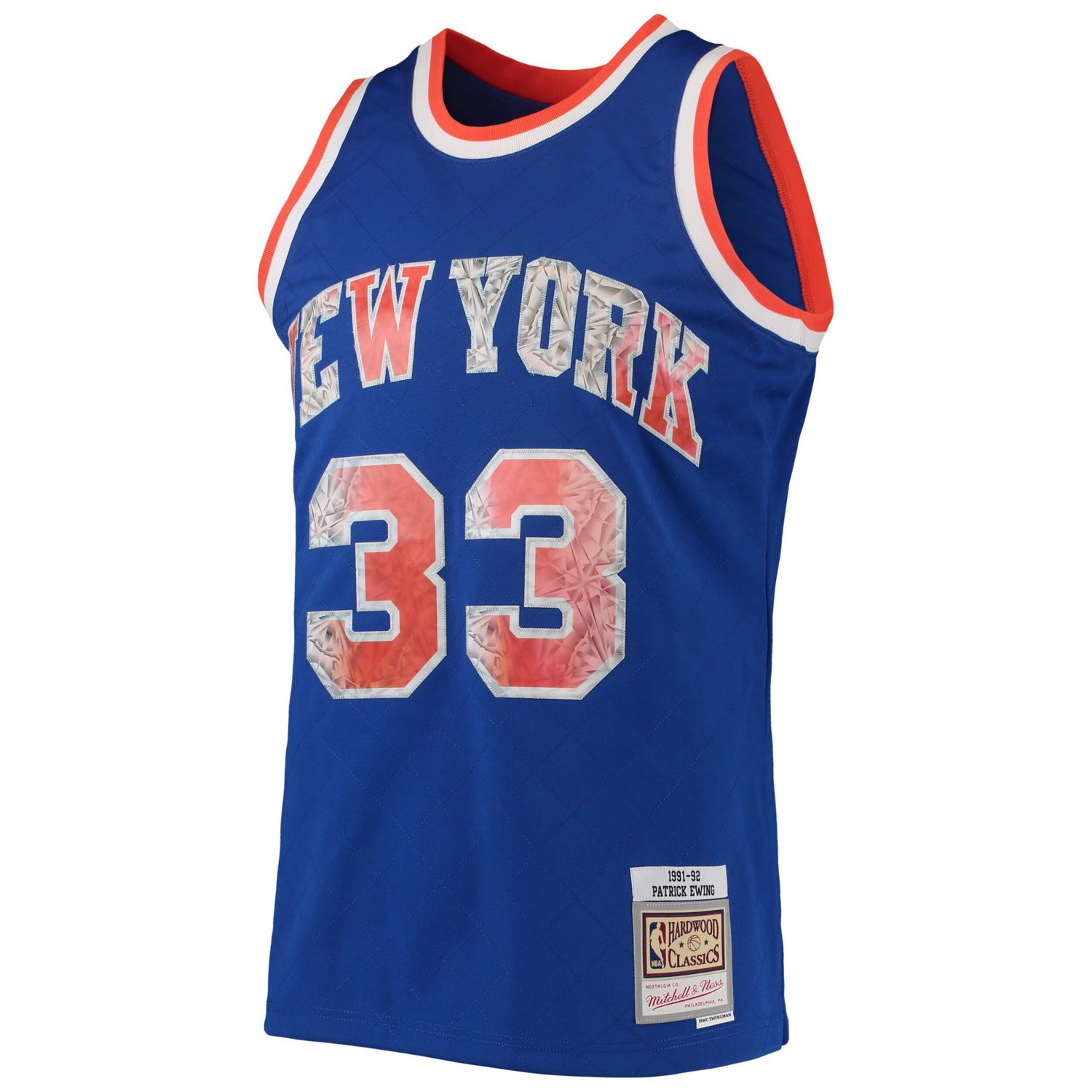 Mitchell  Ness Patrick Ewing New York Knicks 1991/92 Hardwood Classics NBA 75th Anniversary Diamond Swingman Jersey              - view number 2