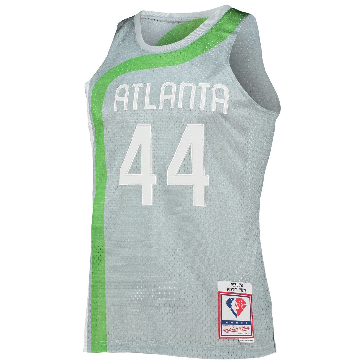 Mitchell  Ness Pete Maravich Atlanta Hawks 75th Anniversary 1971/72 Hardwood Classics Swingman Jersey                            - view number 2