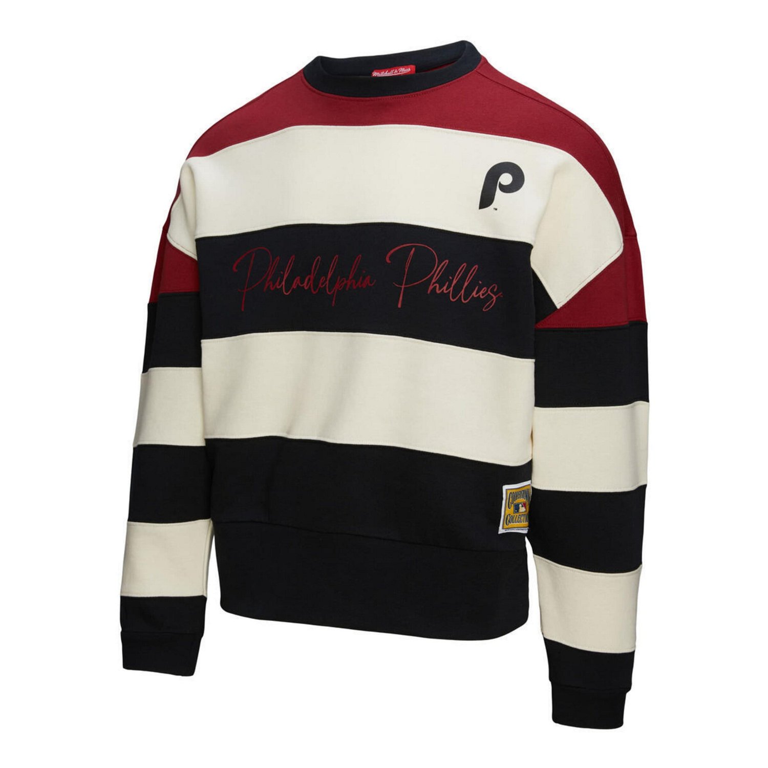 Mitchell  Ness Philadelphia Phillies Cooperstown Collection Blocked Fleece Pullover Sweatshirt - view number 2
